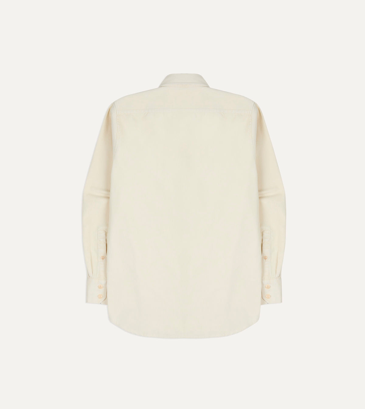 Ecru Corduroy Two-Pocket Long Point Collar Work Shirt