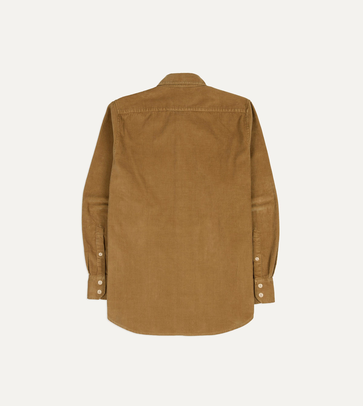 Tan Corduroy Two-Pocket Long Point Collar Work Shirt