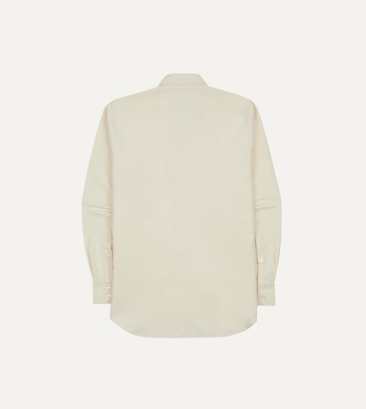 Ecru Cotton-Linen Two-Pocket Long Point Collar Work Shirt
