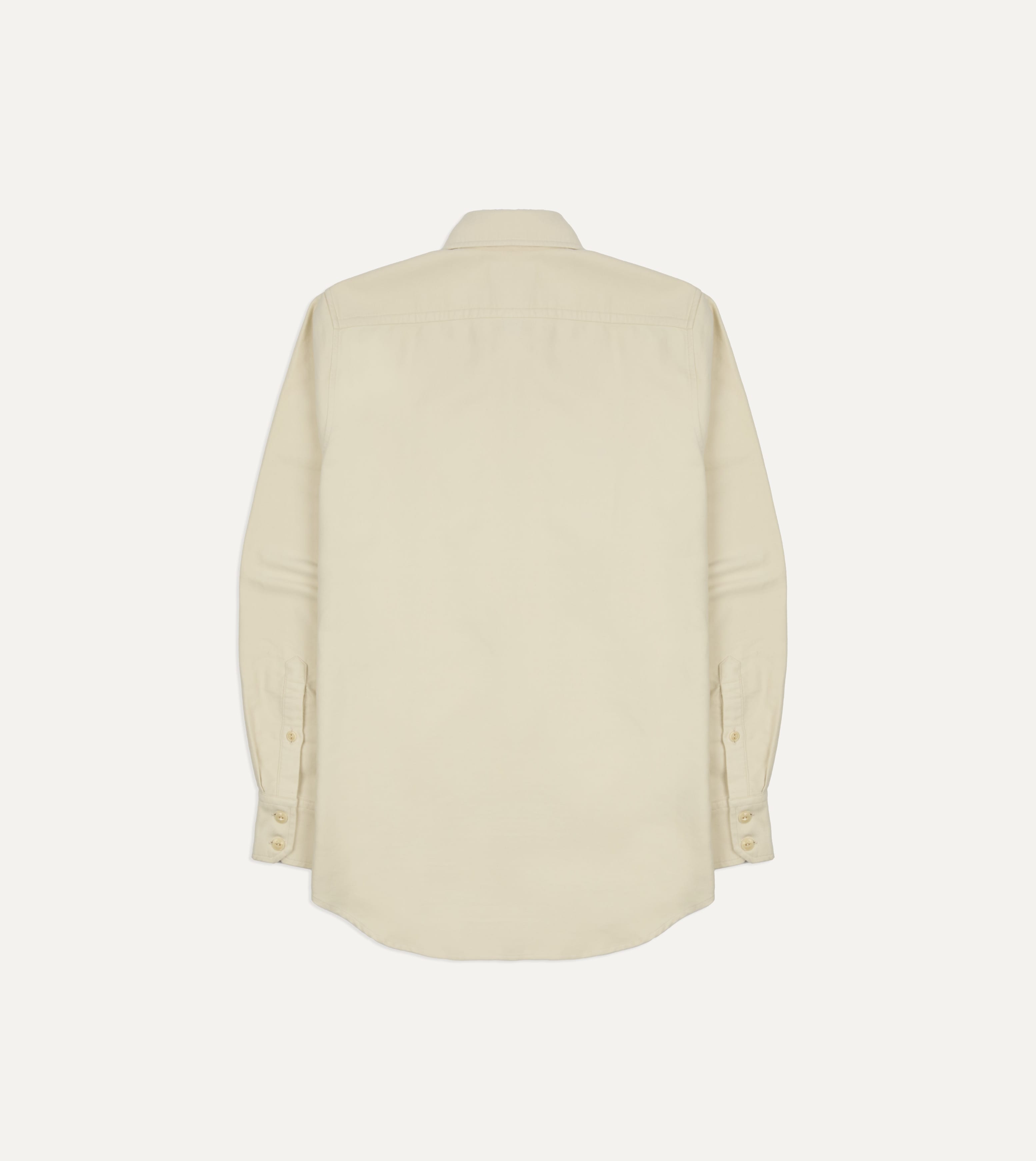 Ecru Moleskin Two-Pocket Long Point Collar Work Shirt