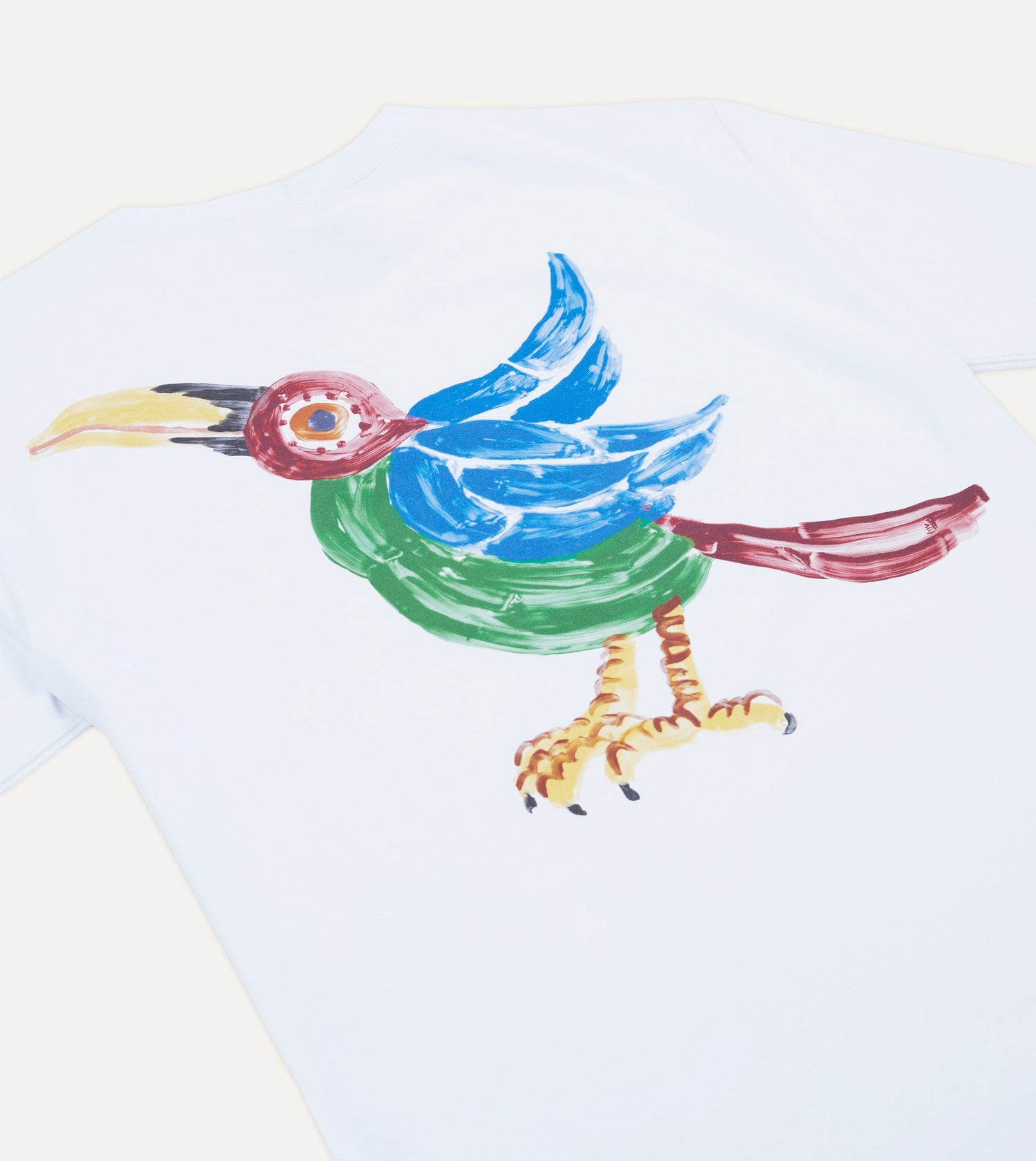 White Bird Graphic Cotton Crew Neck Hiking T-Shirt
