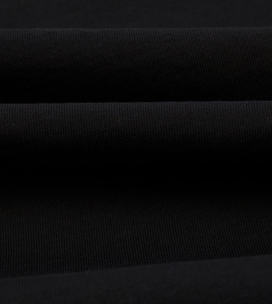 Black Cotton Crew Neck Hiking T-Shirt
