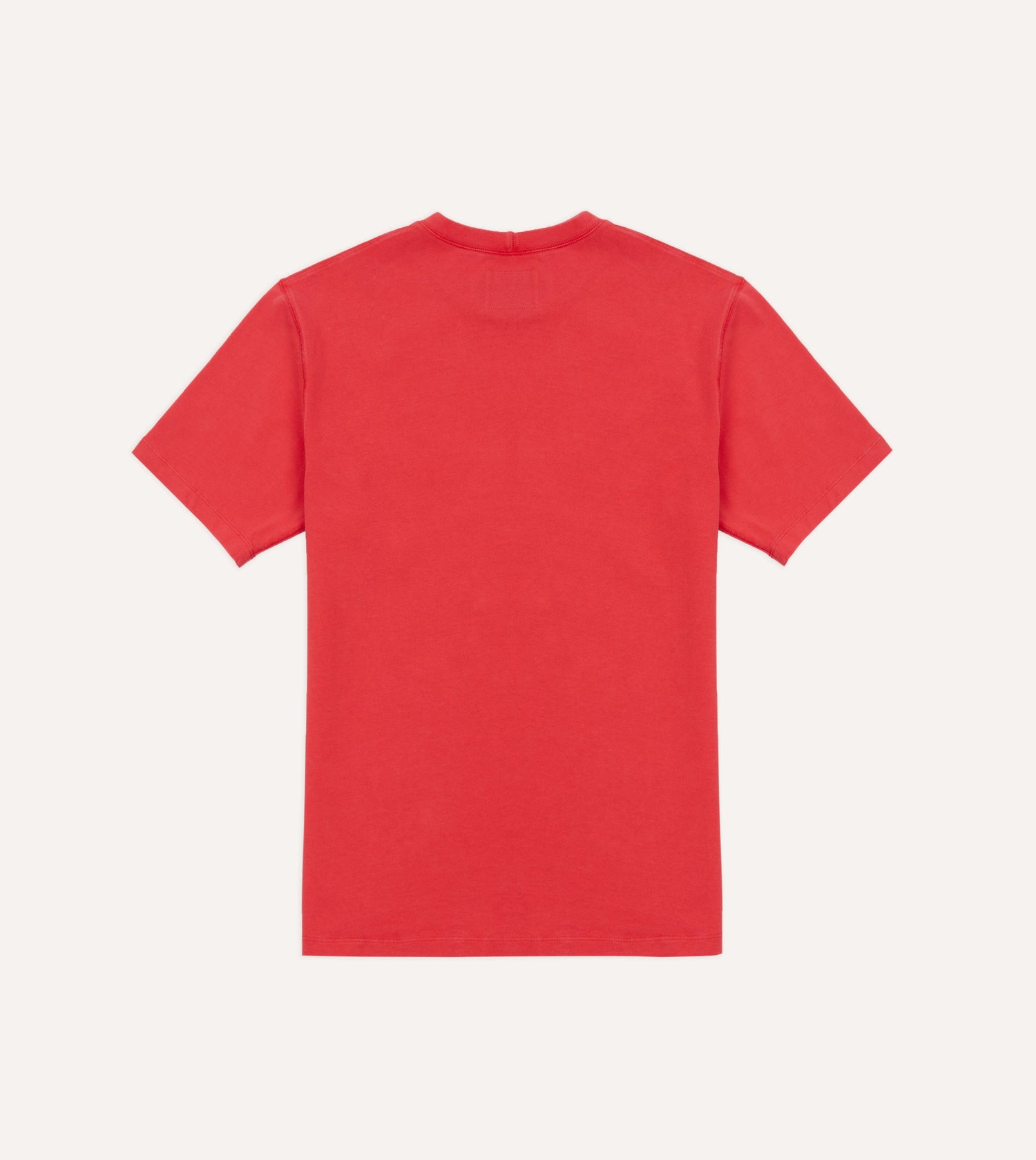 Washed Red Cotton Crew Neck Hiking T-Shirt