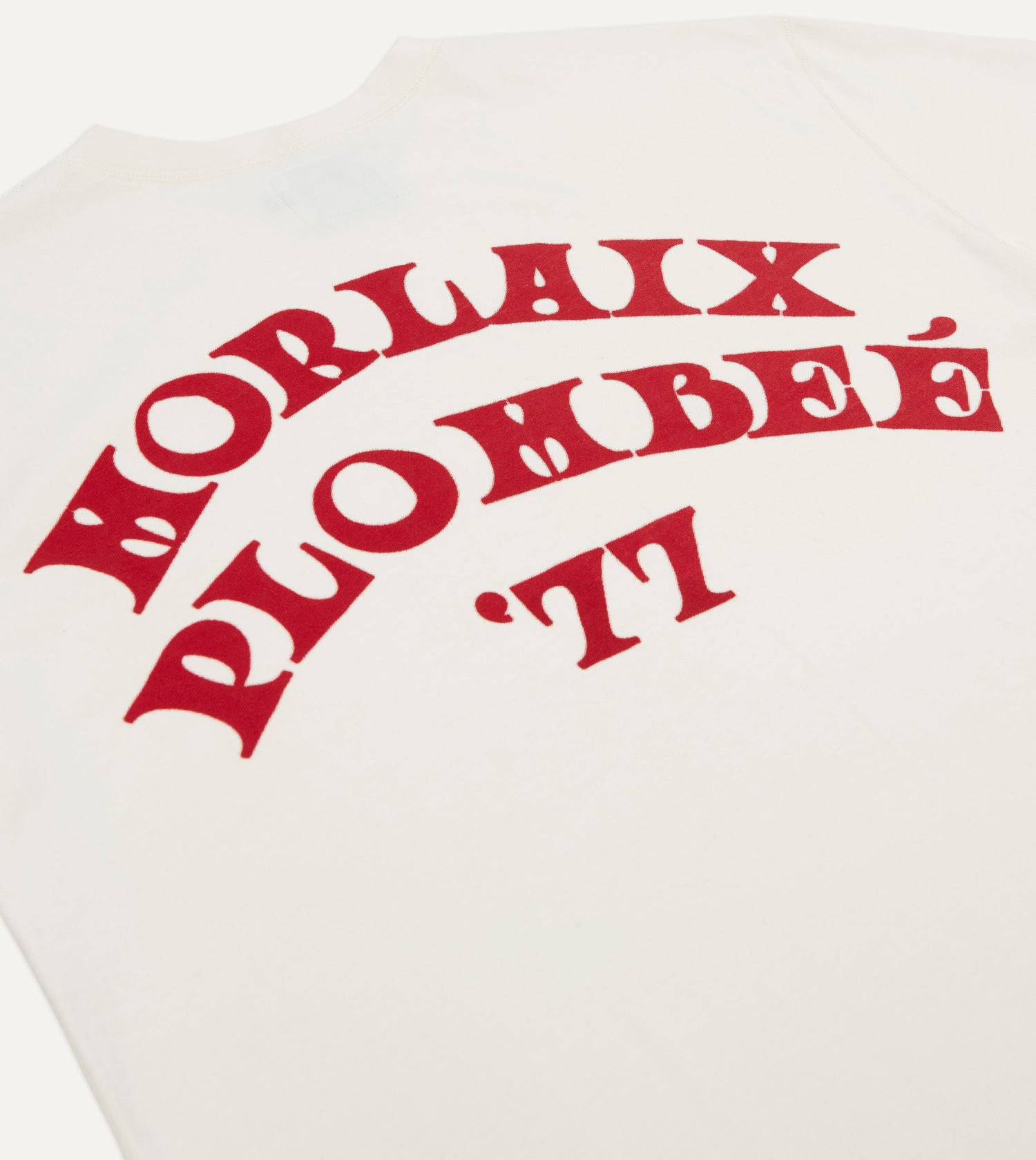 Antique White Morlaix Plombeé '77 Graphic Cotton Crew Neck Hiking T-Shirt