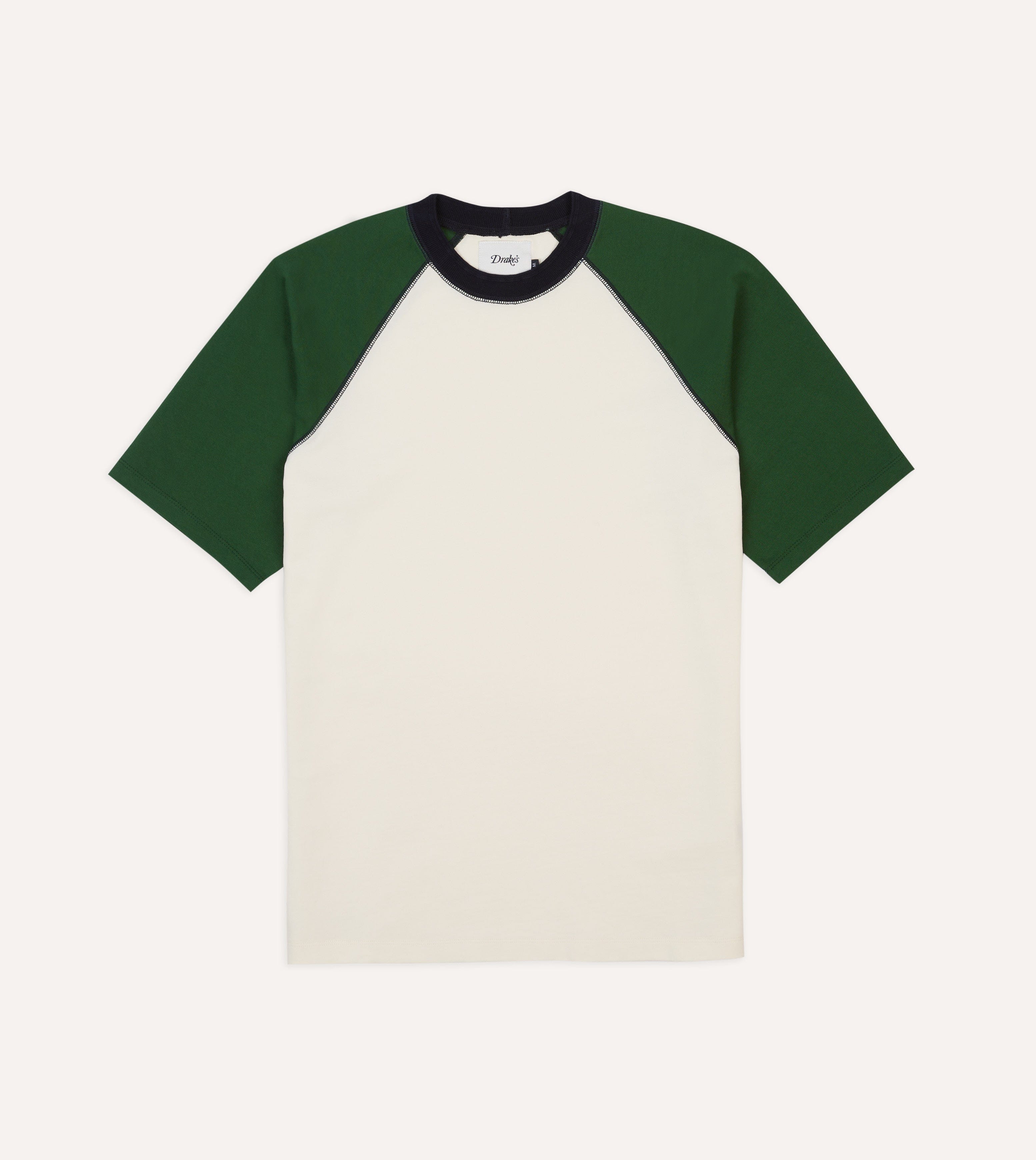 Ecru and Green Raglan Sleeve Hiking T-Shirt