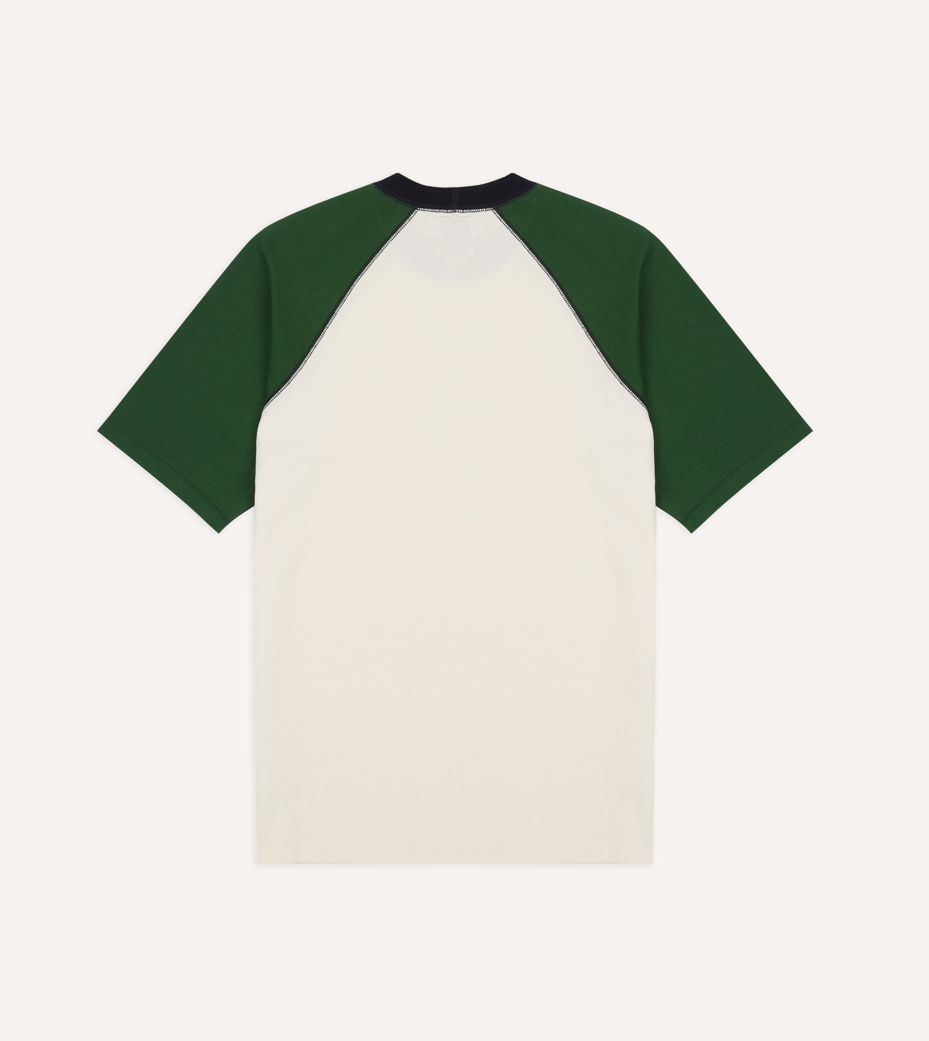 Ecru and Green Raglan Sleeve Hiking T-Shirt