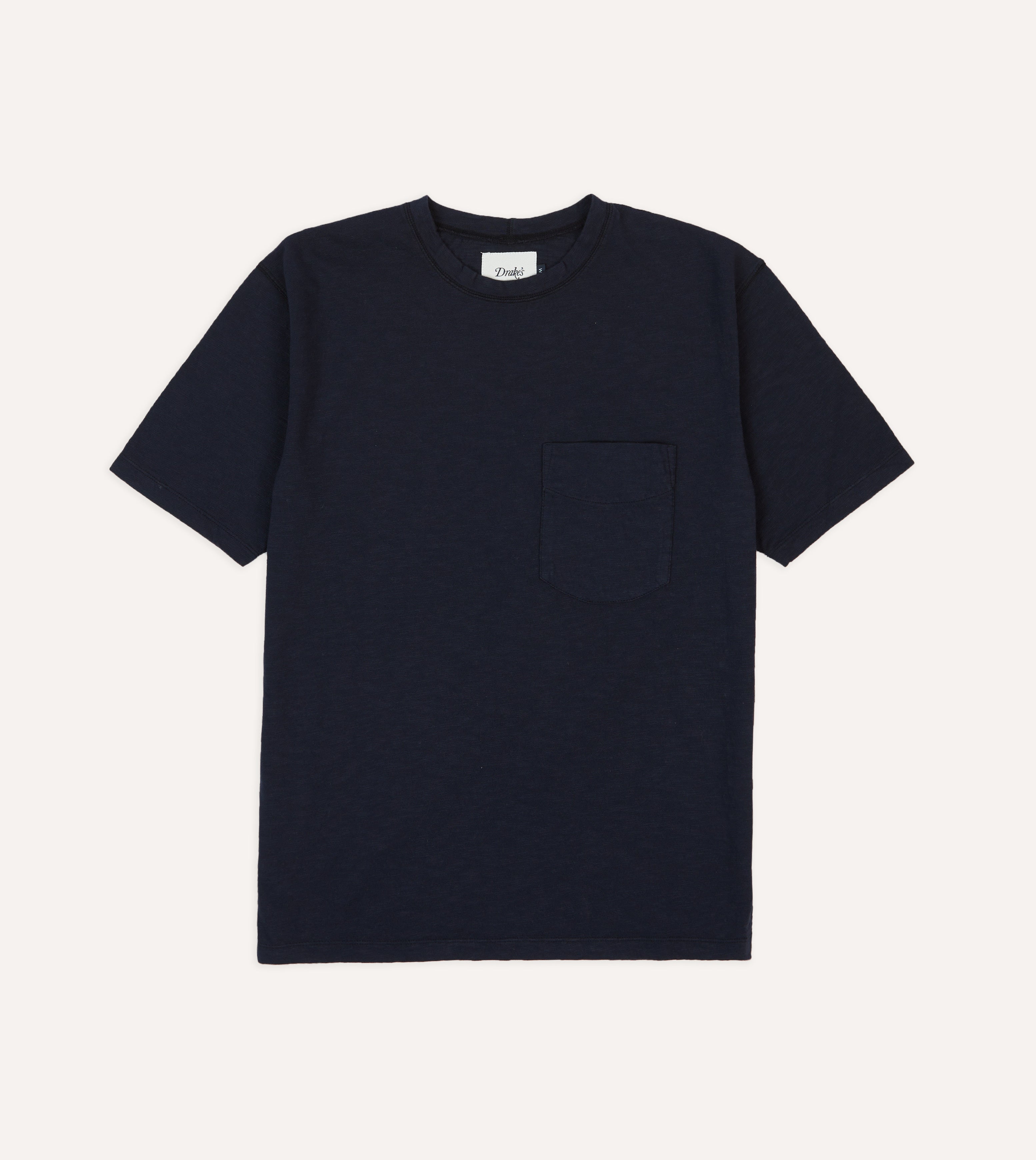 Navy Flamé Cotton Crew Neck Hiking T-Shirt