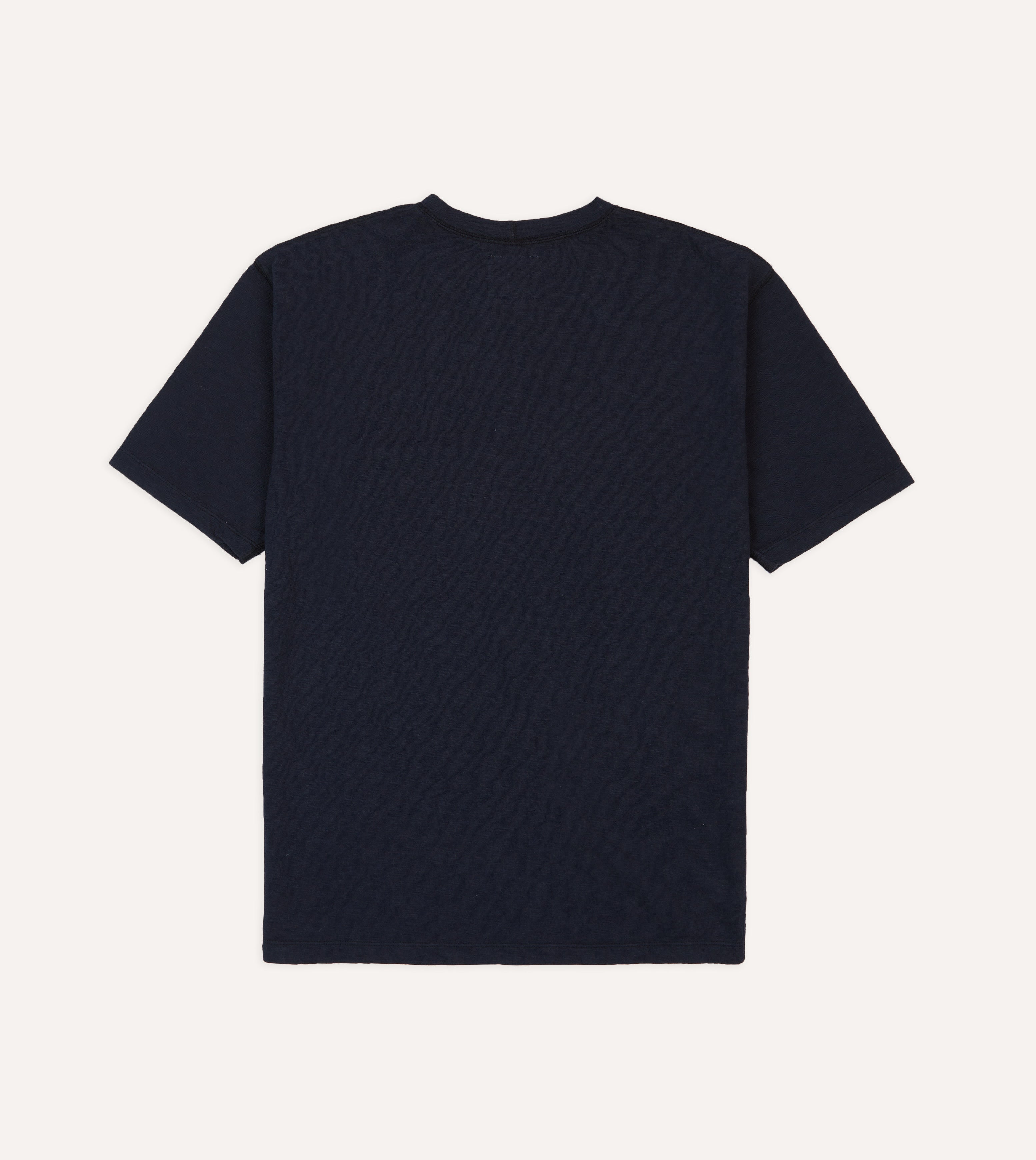 Navy Flamé Cotton Crew Neck Hiking T-Shirt