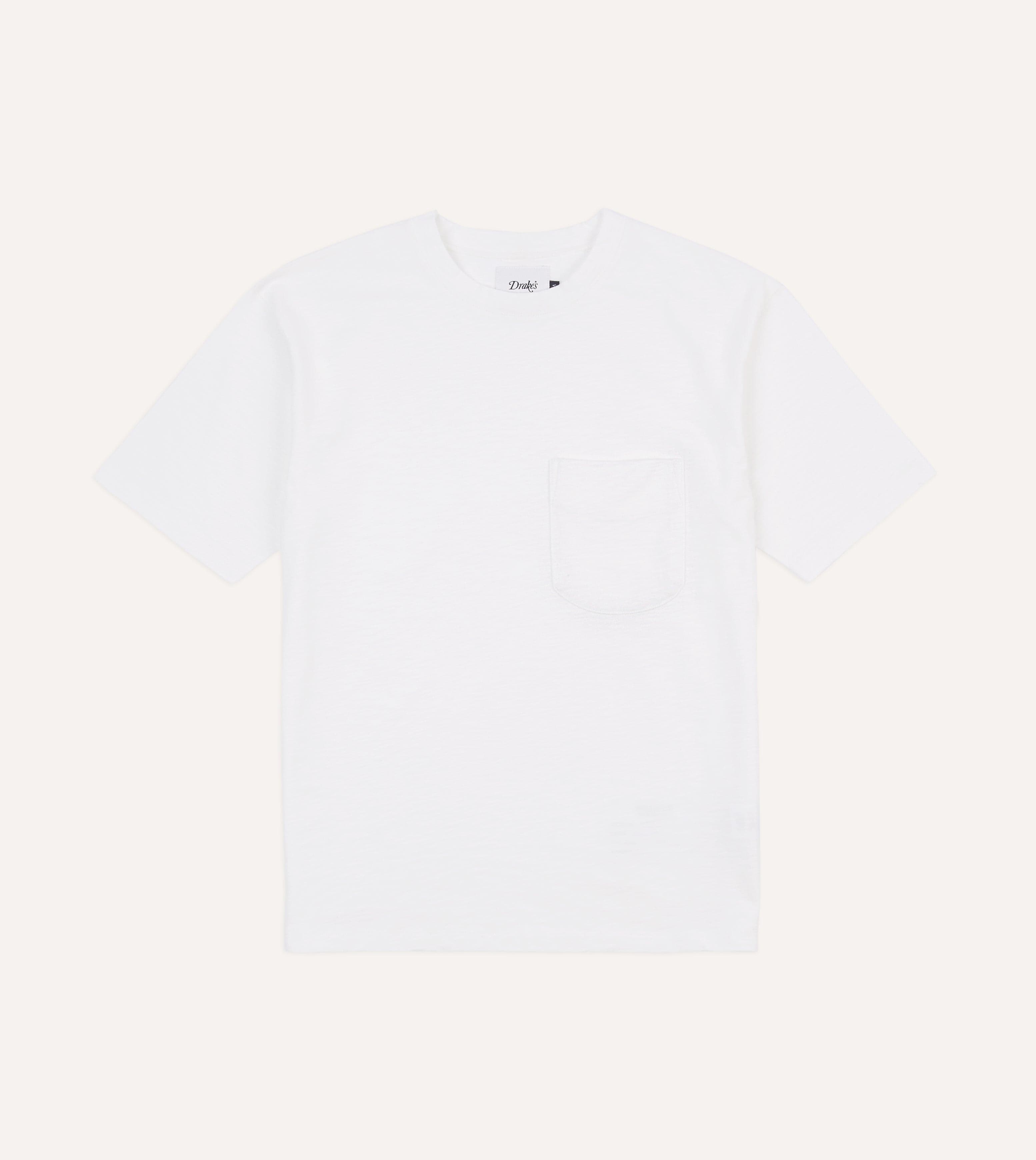 White Flamé Cotton Crew Neck Hiking T-Shirt