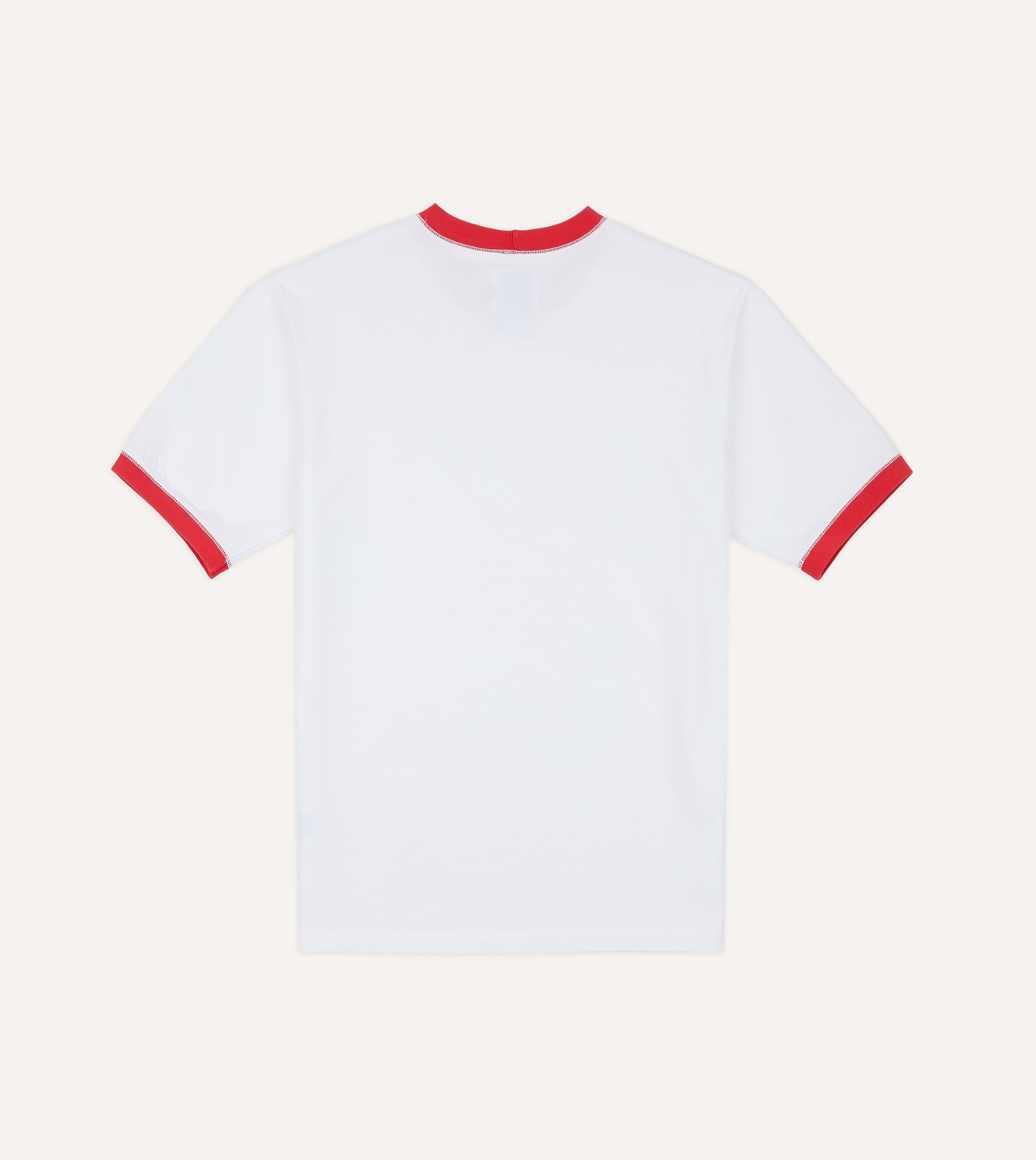 White and Red Tipped Ringer T-Shirt