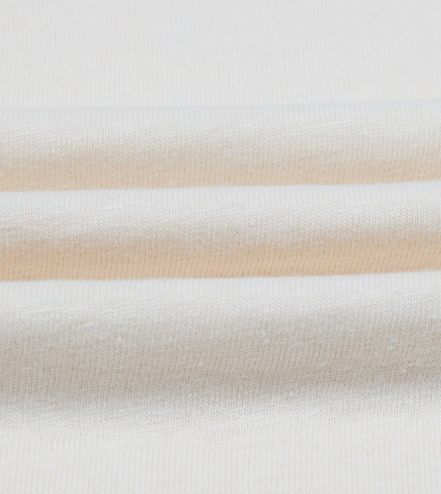 Ecru Cotton-Linen Crew Neck Hiking T-Shirt