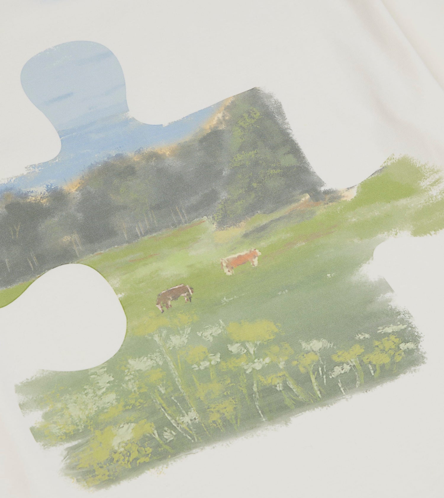 Antique White 'Puzzle' Print Short-Sleeve Hiking T-Shirt