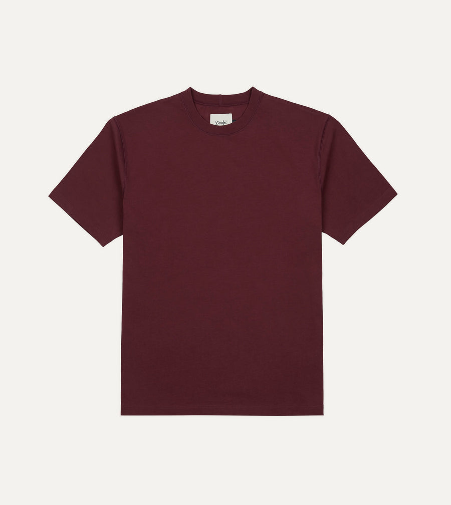 Burgundy 'O'Clock' Print Short-Sleeve Hiking T-Shirt