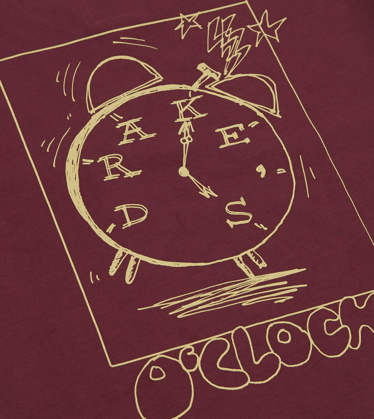 Burgundy 'O'Clock' Print Short-Sleeve Hiking T-Shirt