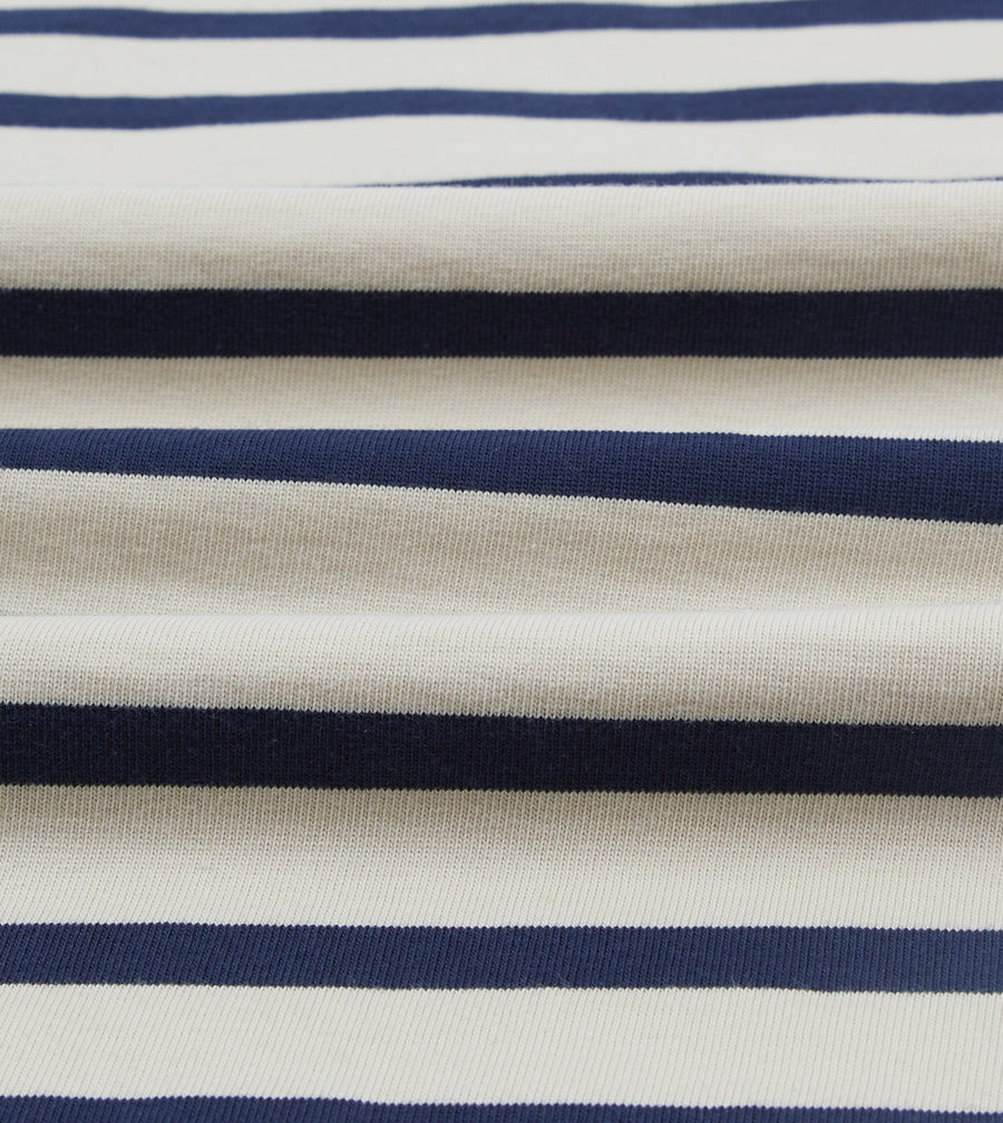 Ecru and Navy Breton Long Sleeve T-Shirt