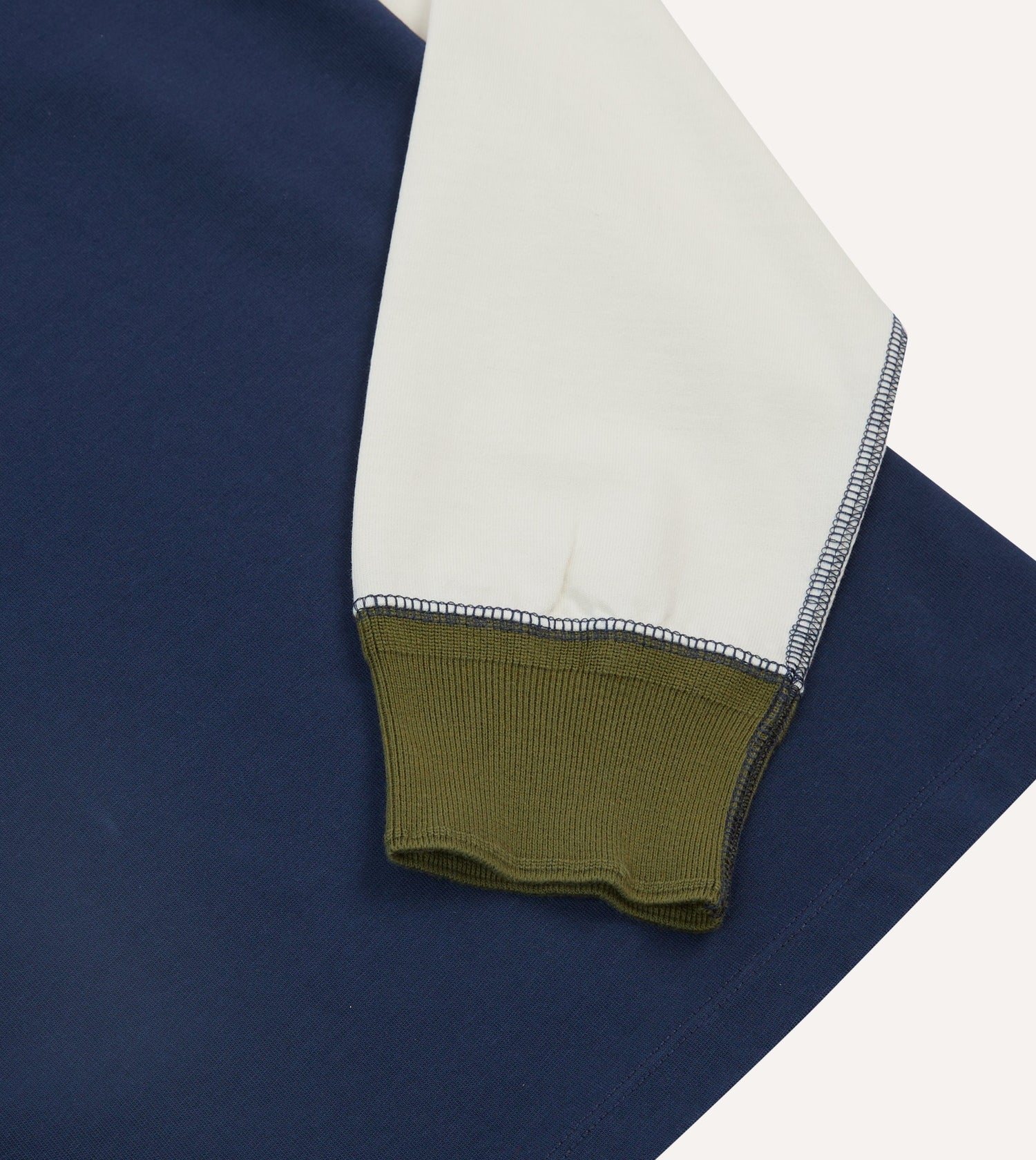 Navy and Ecru Long Sleeve Raglan T-Shirt