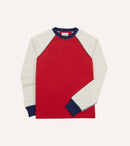 Red and Ecru Long Sleeve Raglan T-Shirt