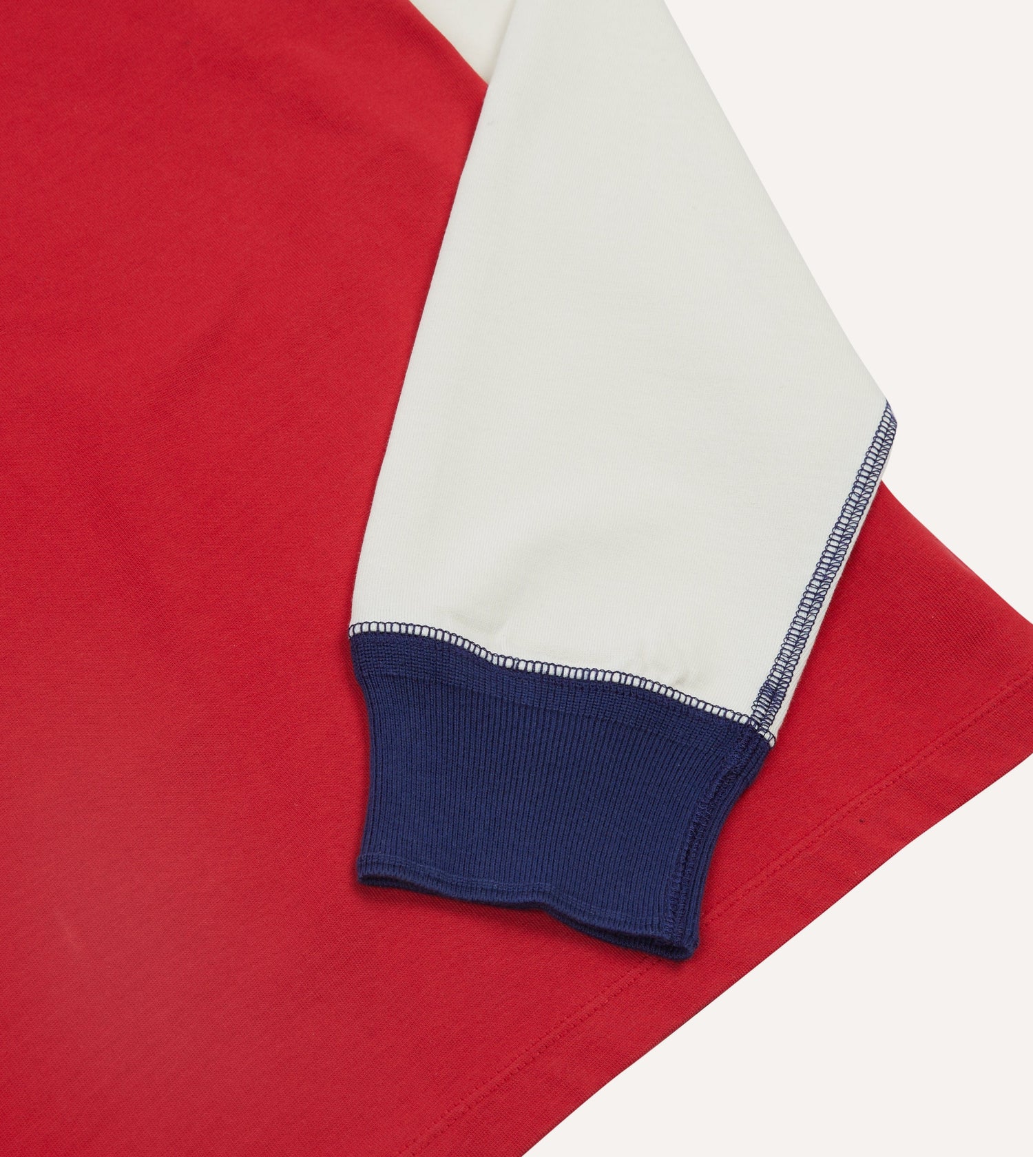 Red and Ecru Long Sleeve Raglan T-Shirt