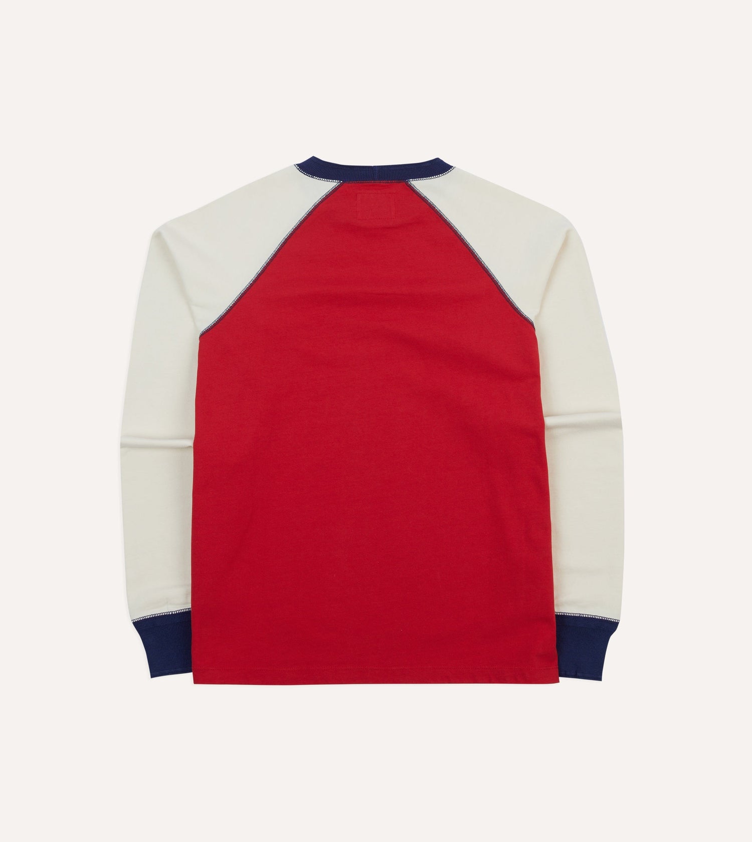 Red and Ecru Long Sleeve Raglan T-Shirt