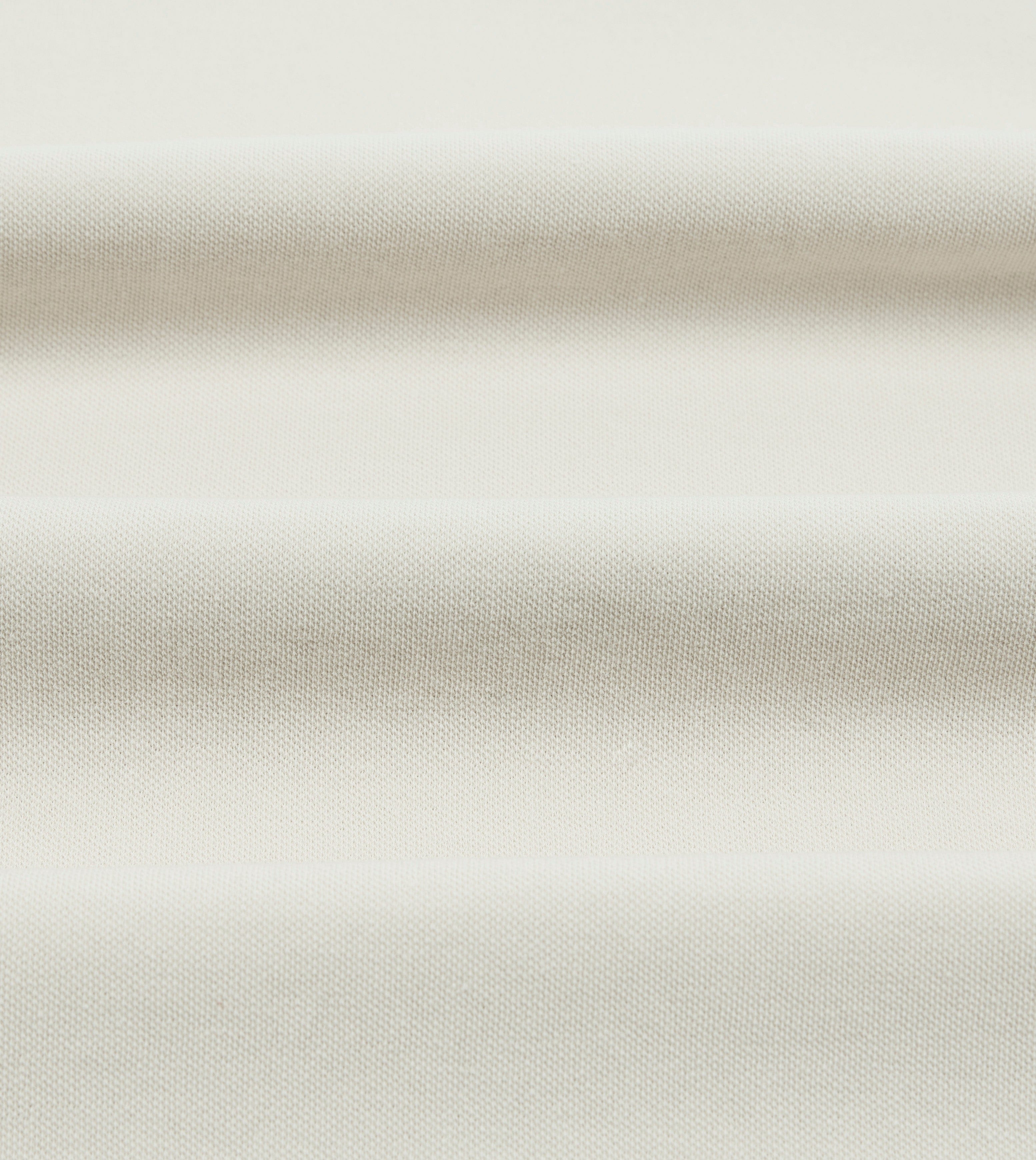 Ecru Piqué Cotton Polo Shirt
