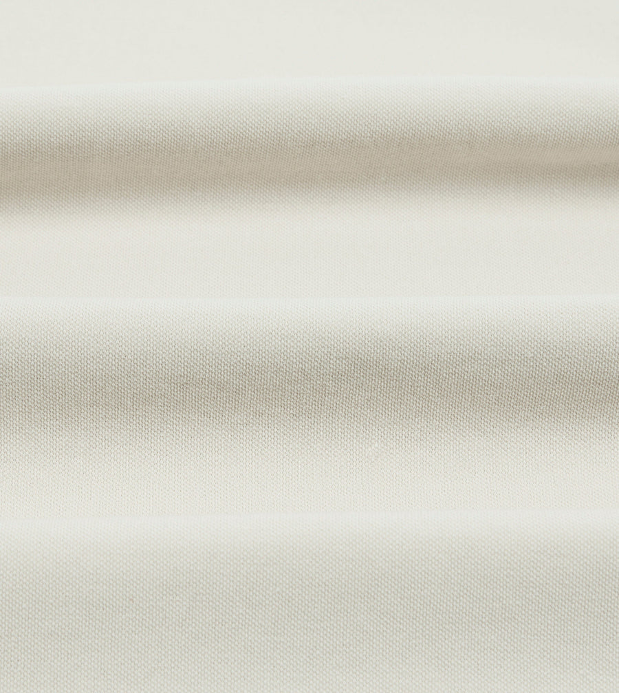Ecru Piqué Cotton Polo Shirt