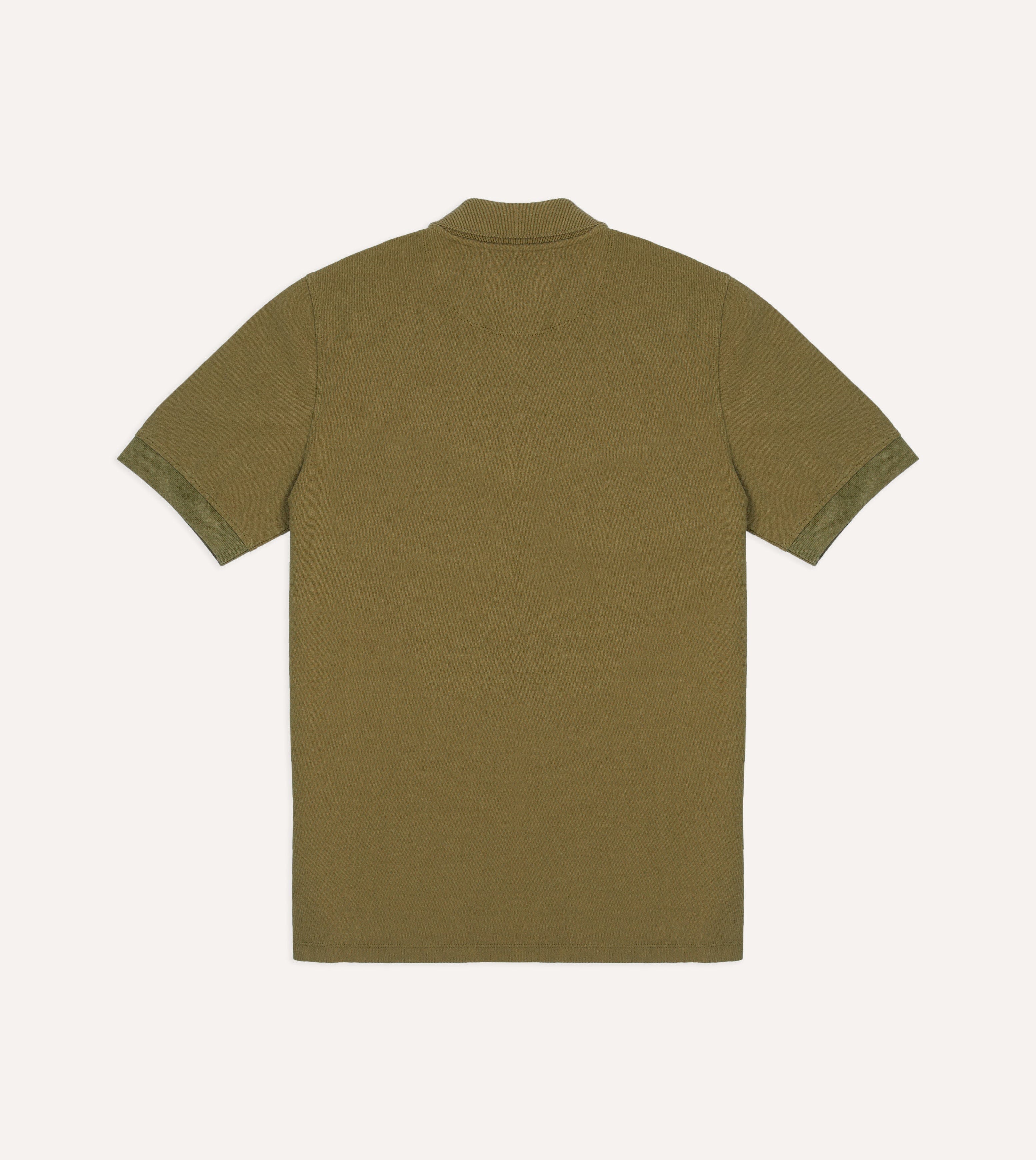Khaki Piqué Cotton Polo Shirt
