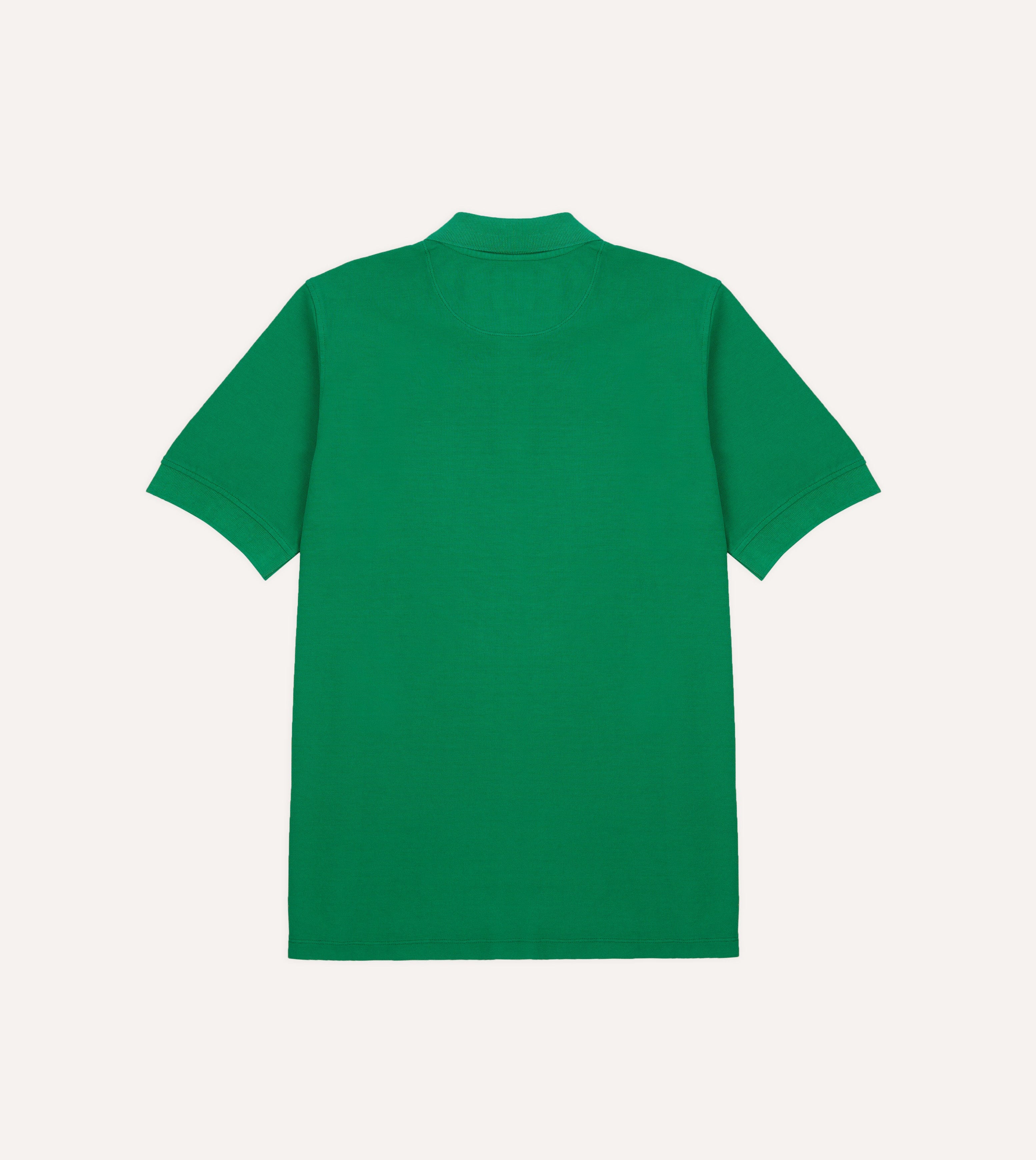 Washed Green Piqué Cotton Polo Shirt