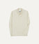 Ecru Pique Cotton Long-Sleeve Polo Shirt