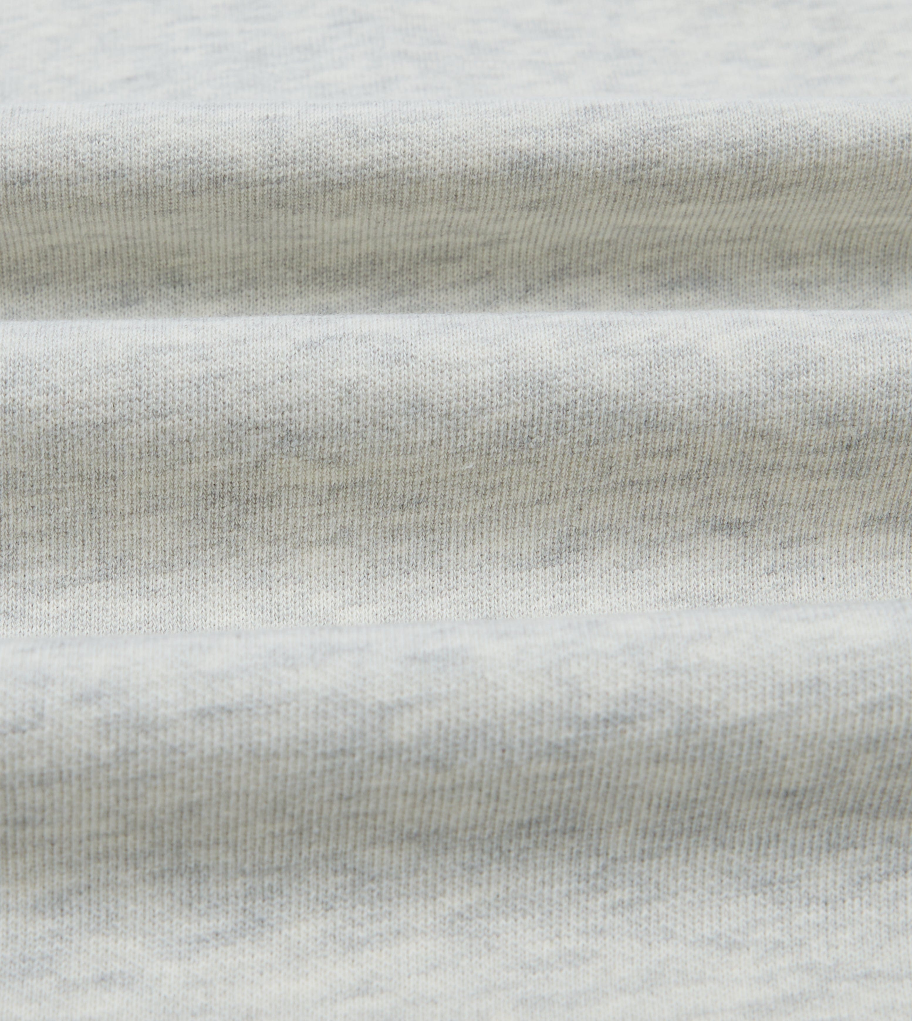 Grey Melange Jersey Cotton Long-Sleeve Polo Shirt