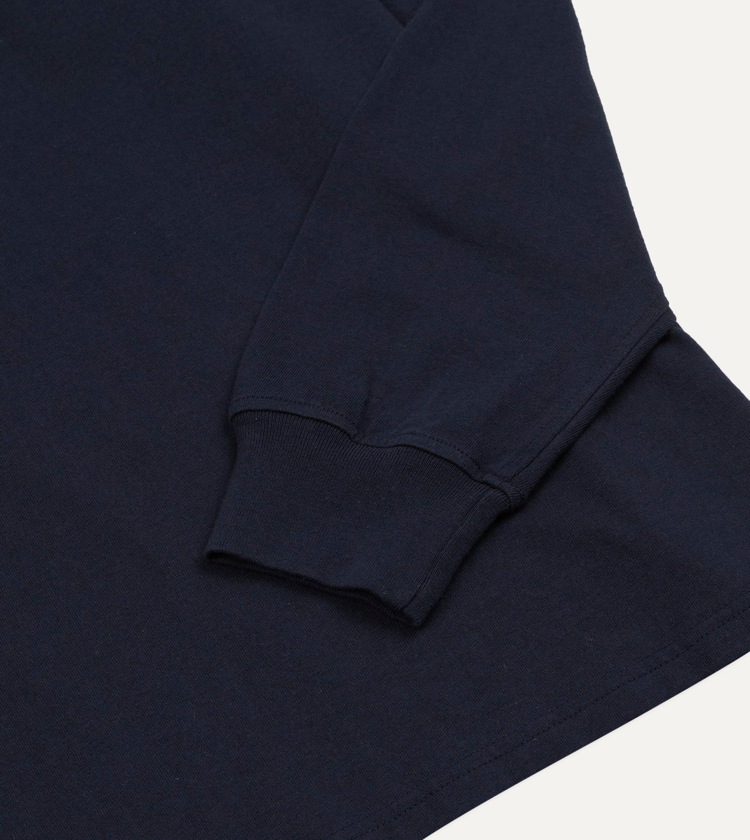 Navy Cotton Jersey Long-Sleeve Polo Shirt