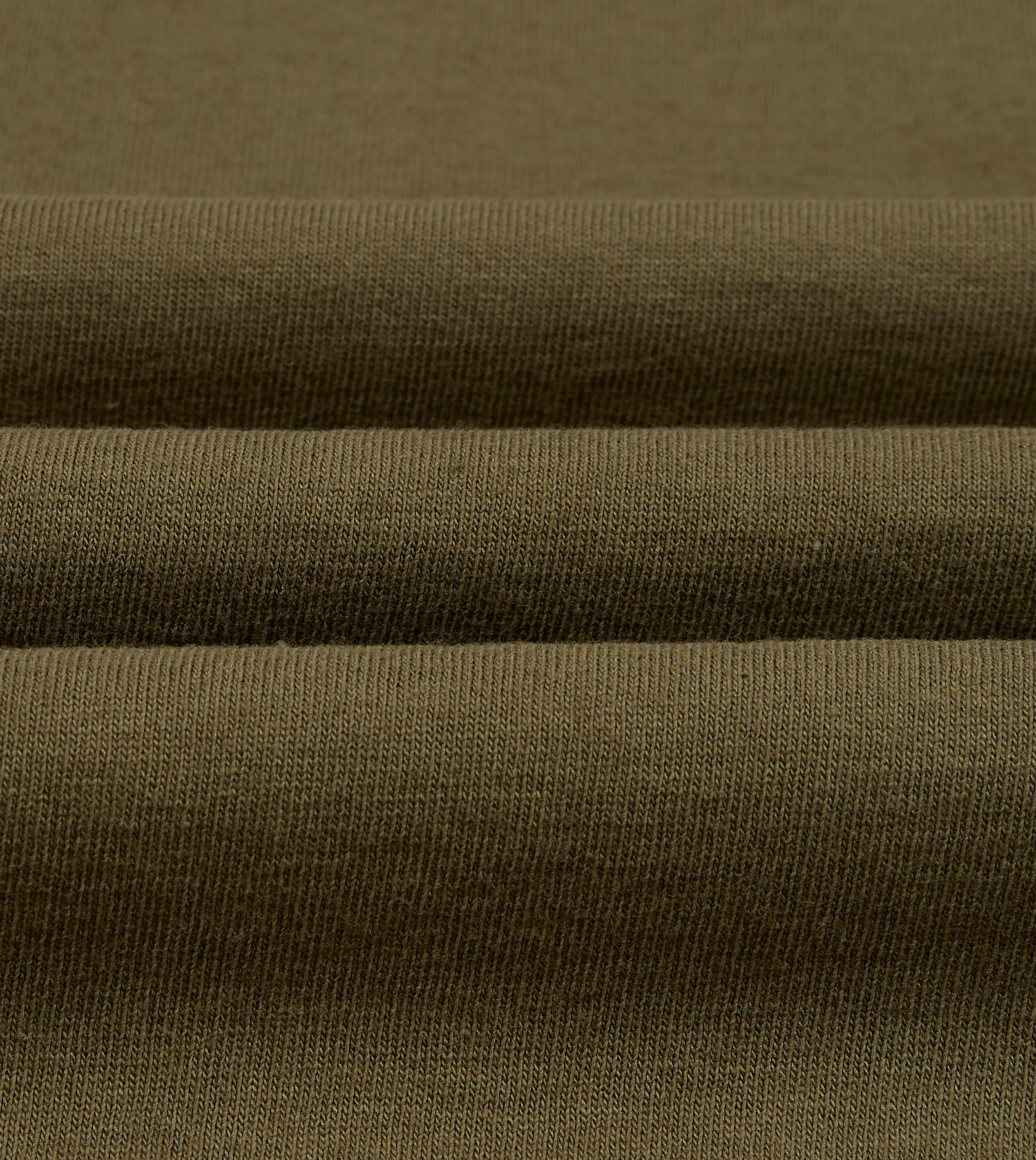 Olive Cotton Jersey Long-Sleeve Polo Shirt