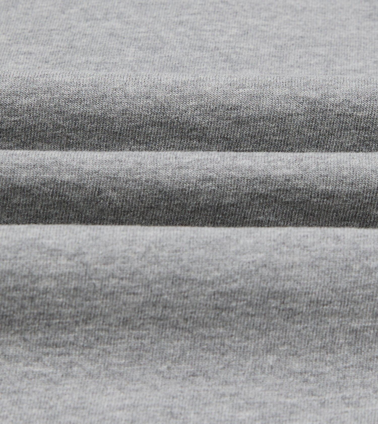 Grey Melange Cotton Jersey Long-Sleeve Polo Shirt