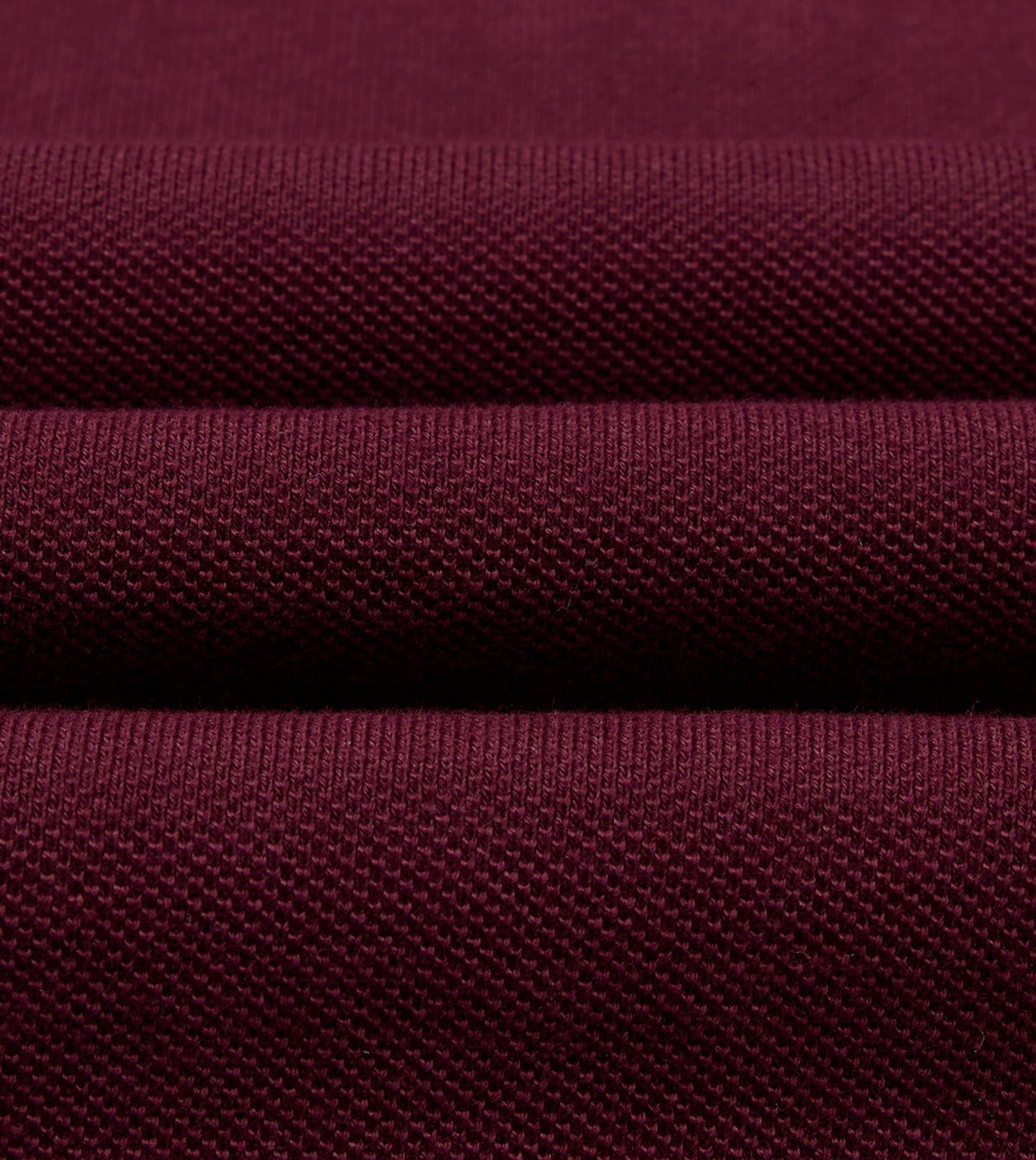 Burgundy Pique Cotton Long-Sleeve Polo Shirt