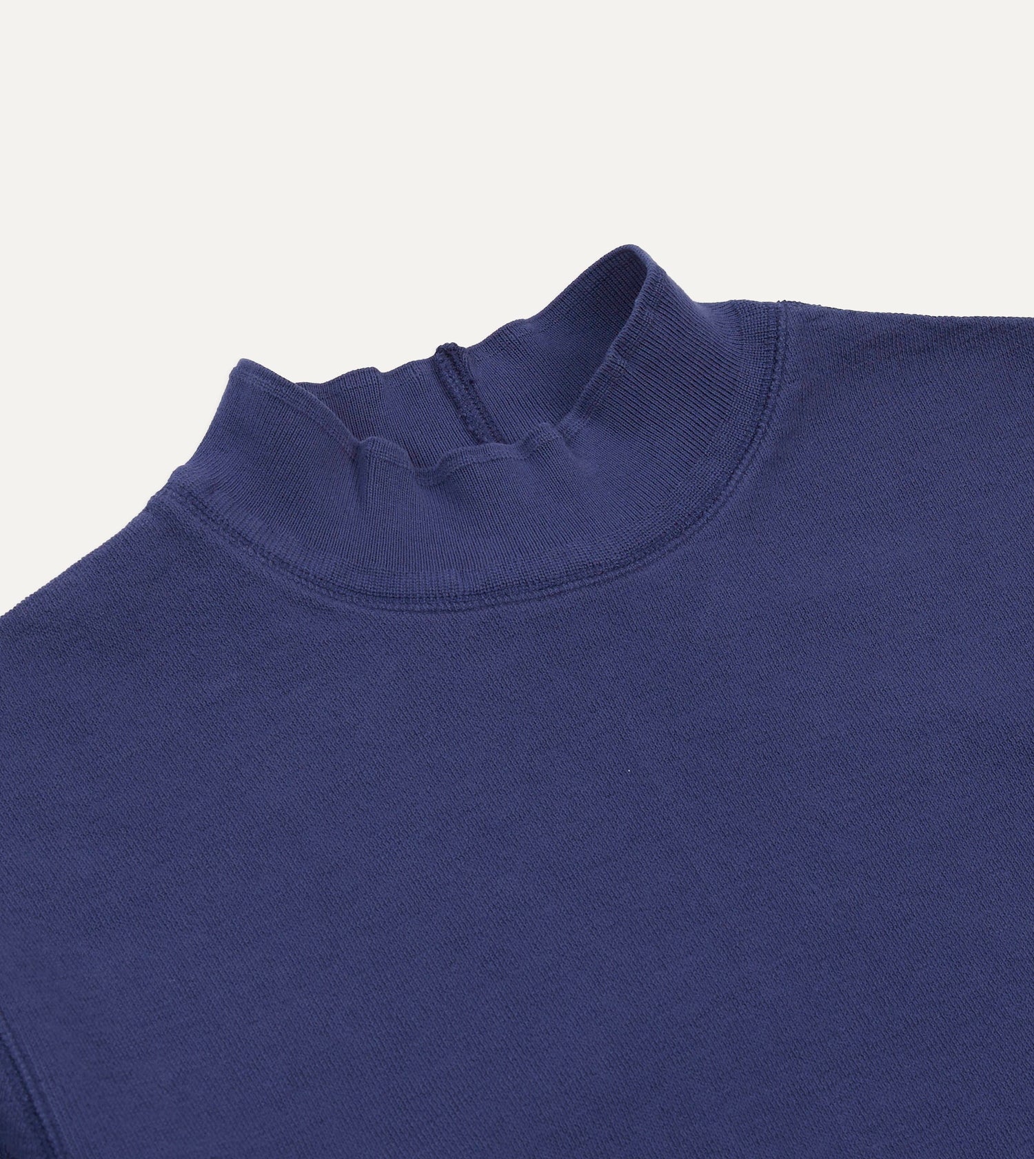 Navy Cotton Long-Sleeve Mock Neck Hiking T-Shirt