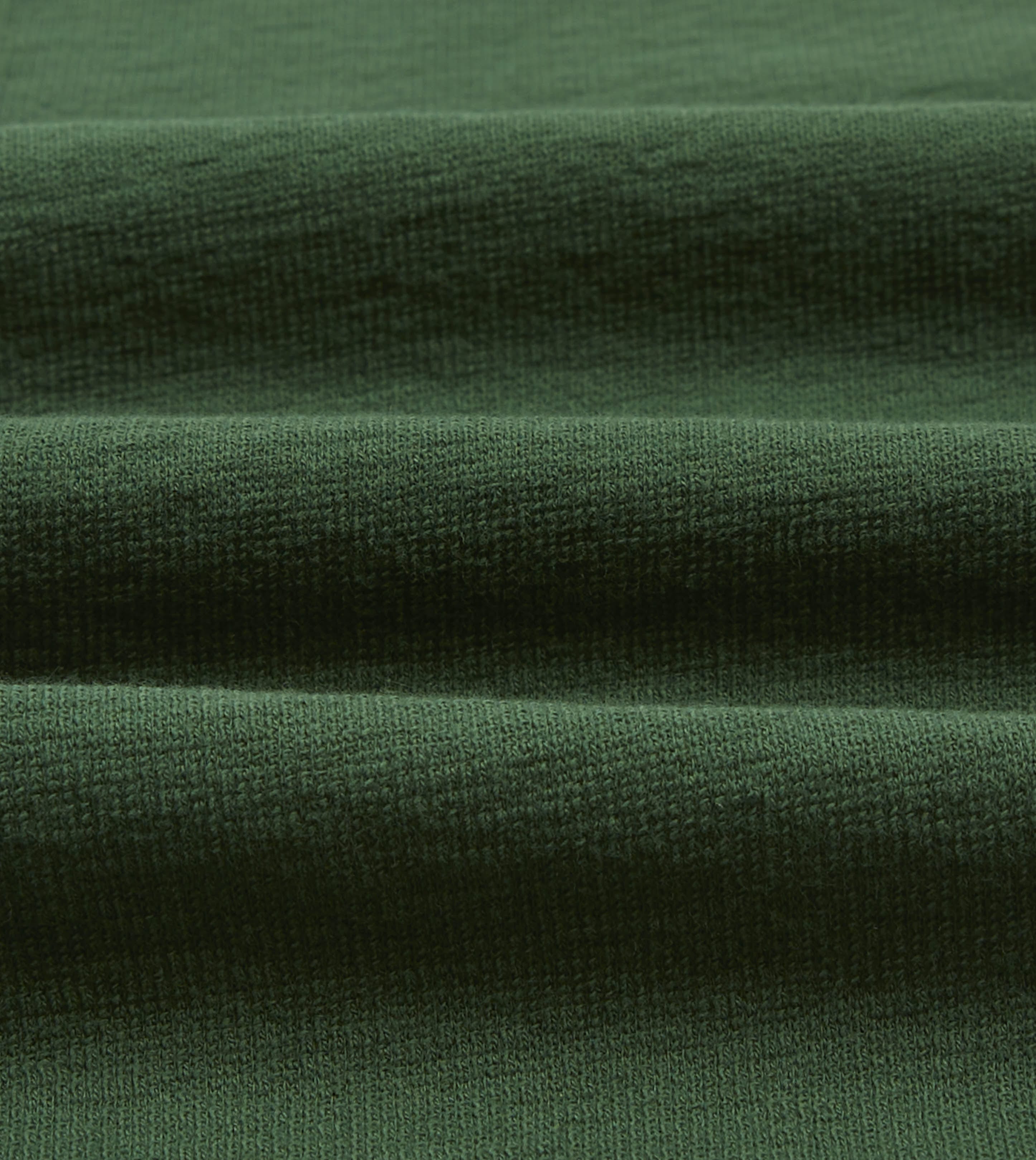 Green Cotton Long-Sleeve Mock Neck Hiking T-Shirt