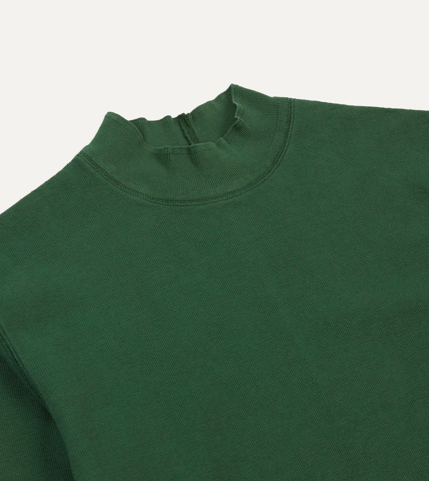 Green Cotton Long-Sleeve Mock Neck Hiking T-Shirt