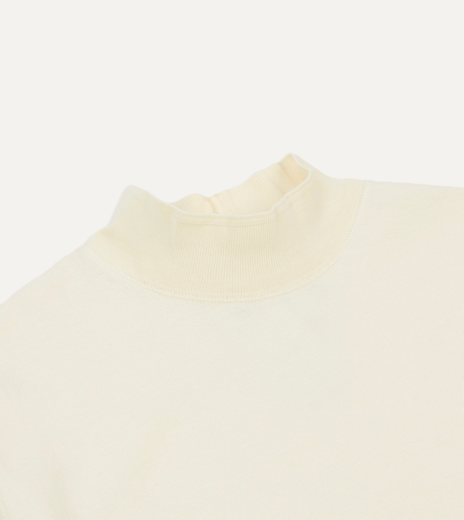 Ecru Cotton Long-Sleeve Mock Neck Hiking T-Shirt