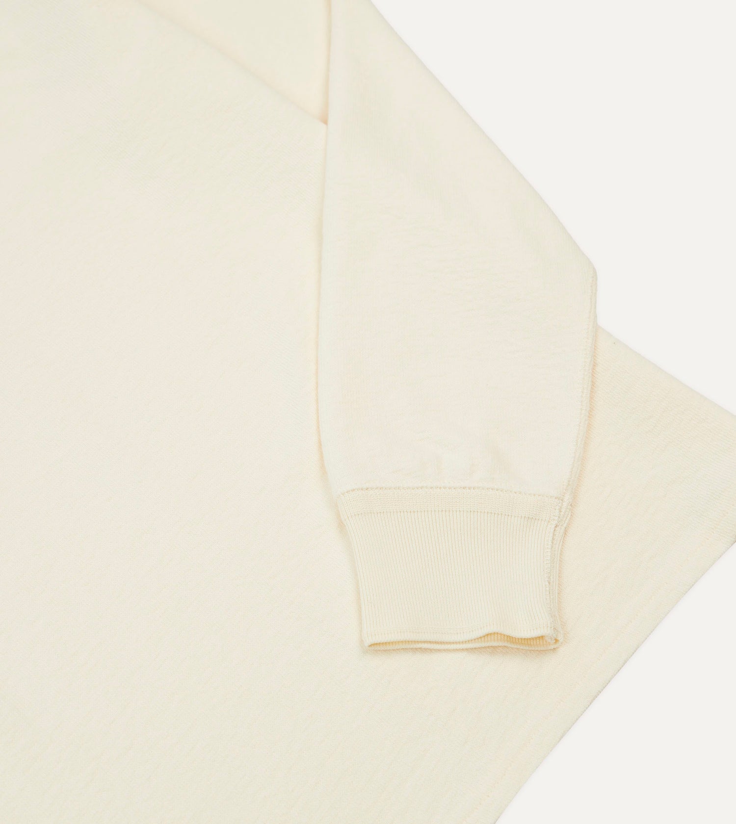 Ecru Cotton Long-Sleeve Mock Neck Hiking T-Shirt