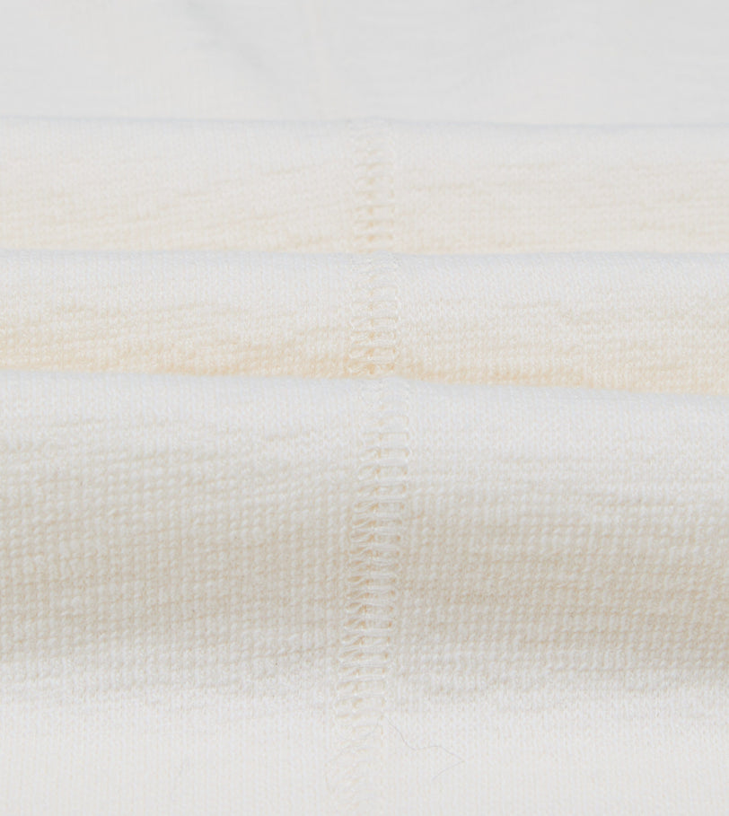 Antique White Cotton Long-Sleeve Mock Neck Hiking T-Shirt