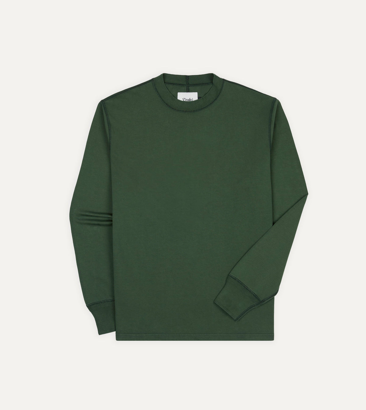 Green Cotton Long-Sleeve Hiking T-Shirt