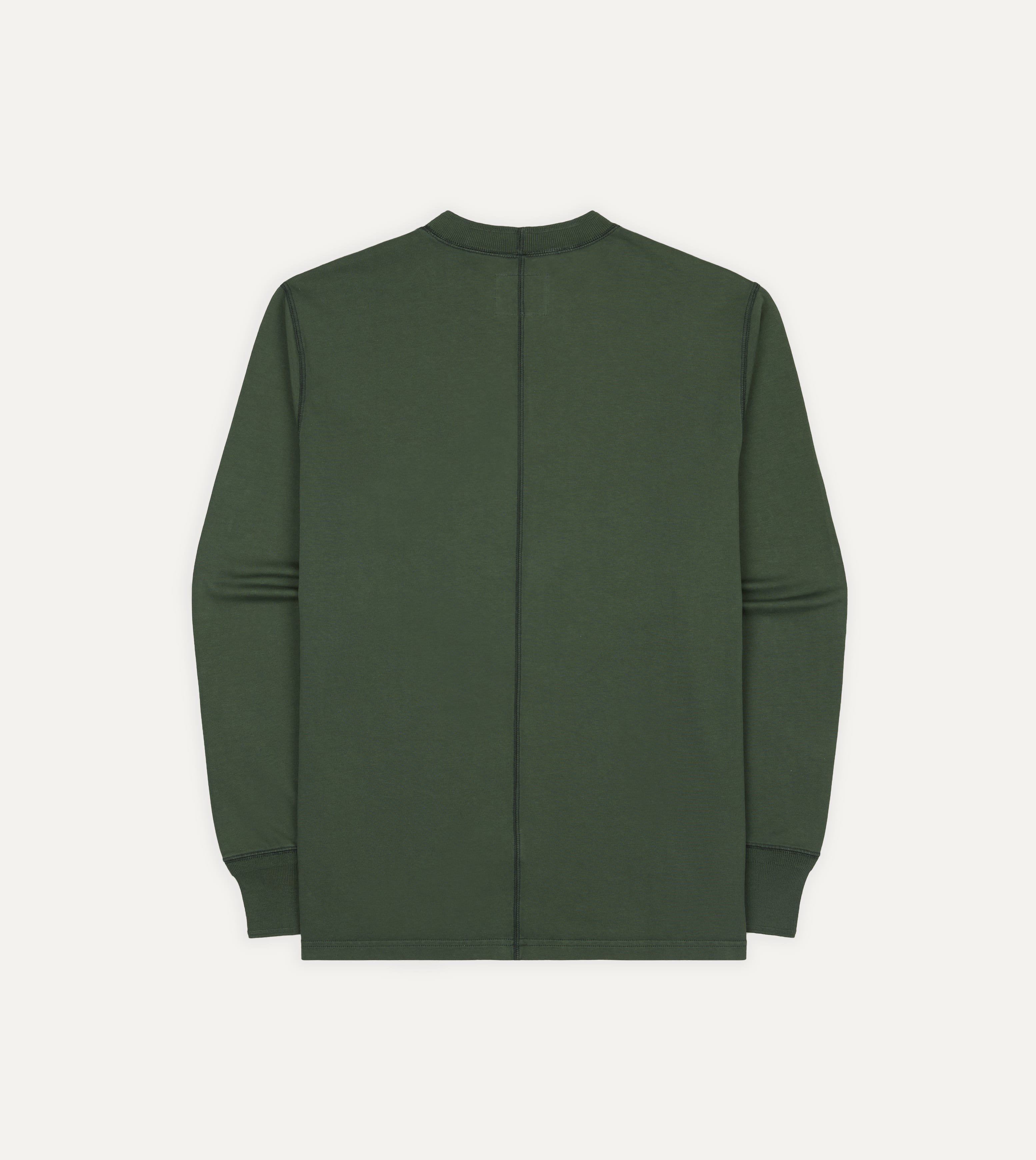 Green Cotton Long-Sleeve Hiking T-Shirt