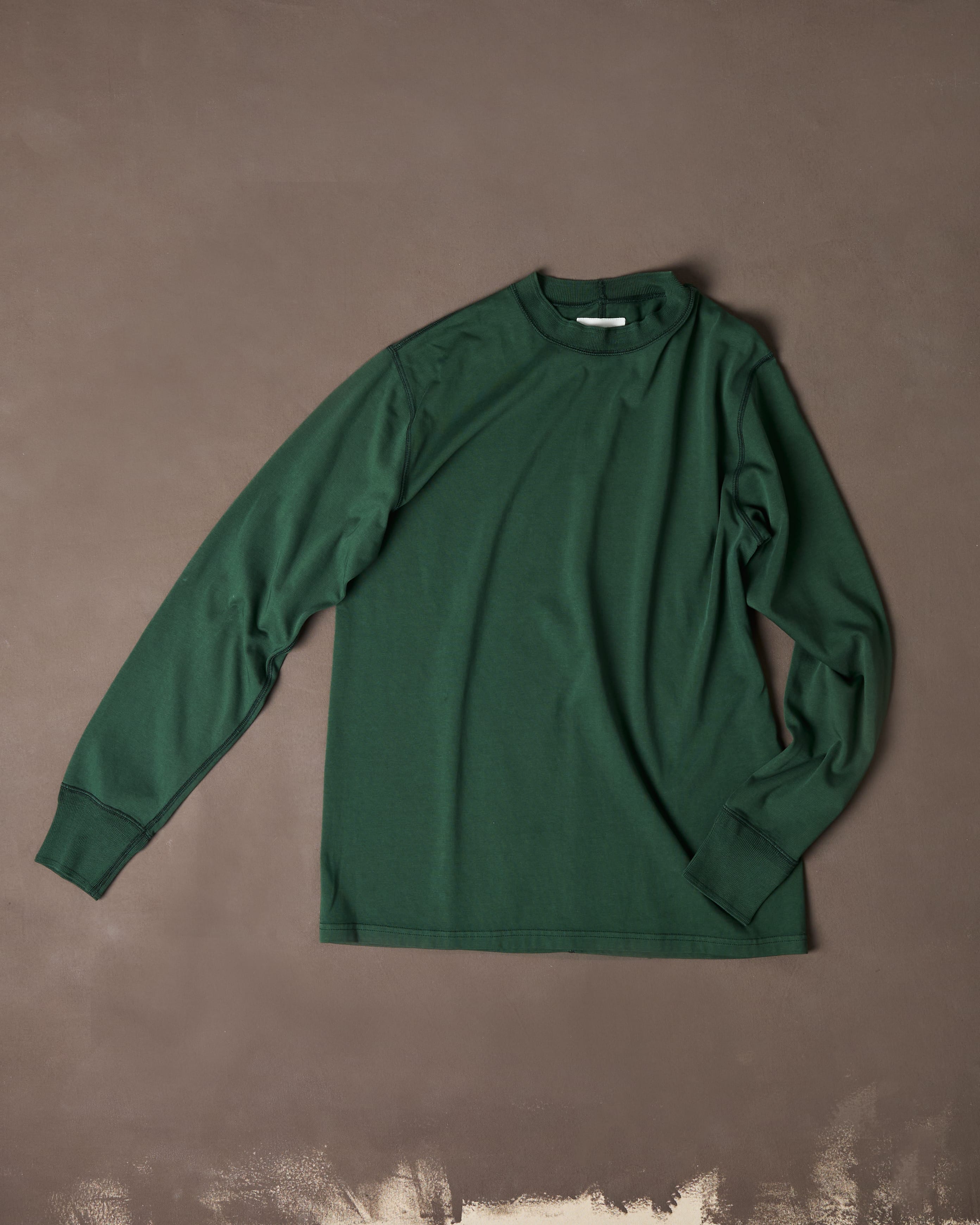 Green Cotton Long-Sleeve Hiking T-Shirt