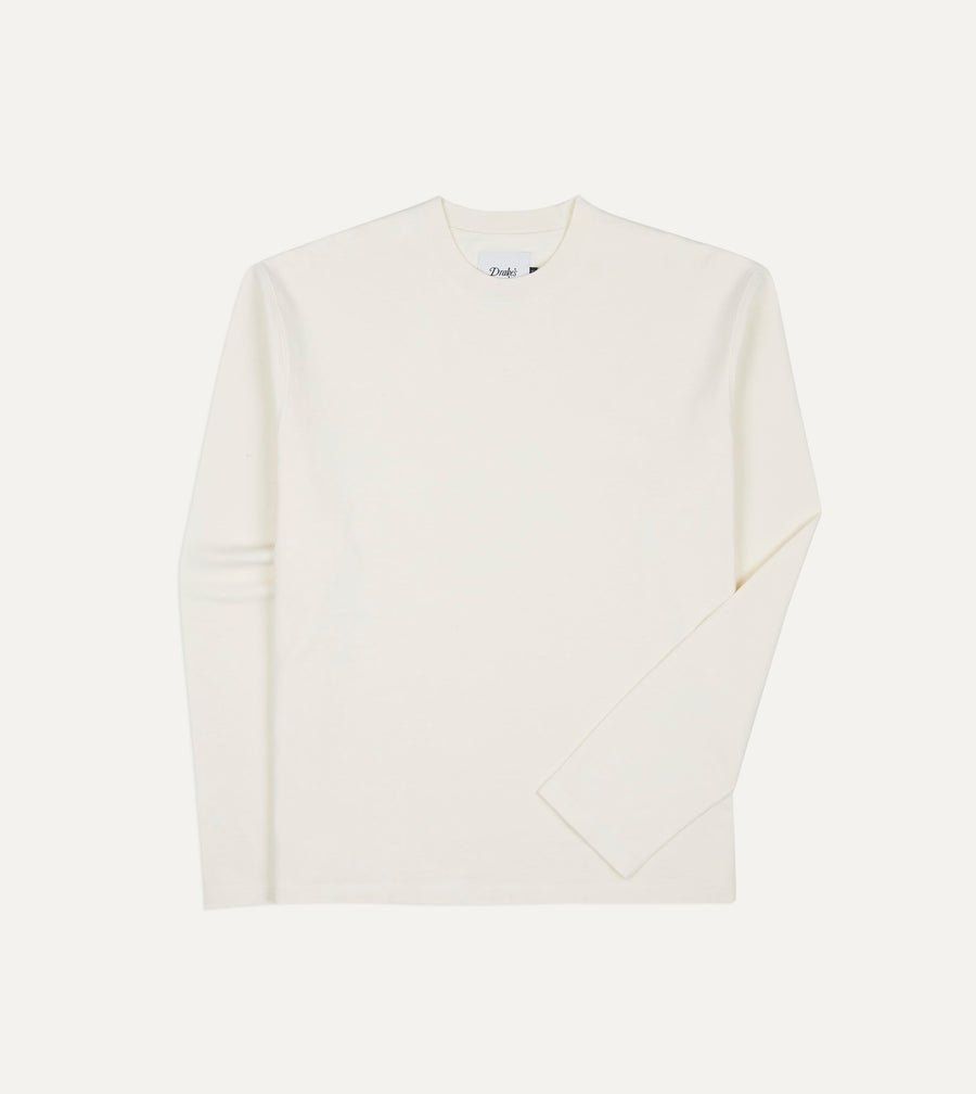 Antique White Cotton Long-Sleeve Hiking T-Shirt