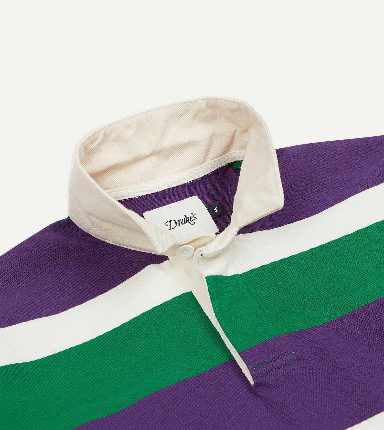 Purple, Green and White Stripe Cotton Rugby Shirt