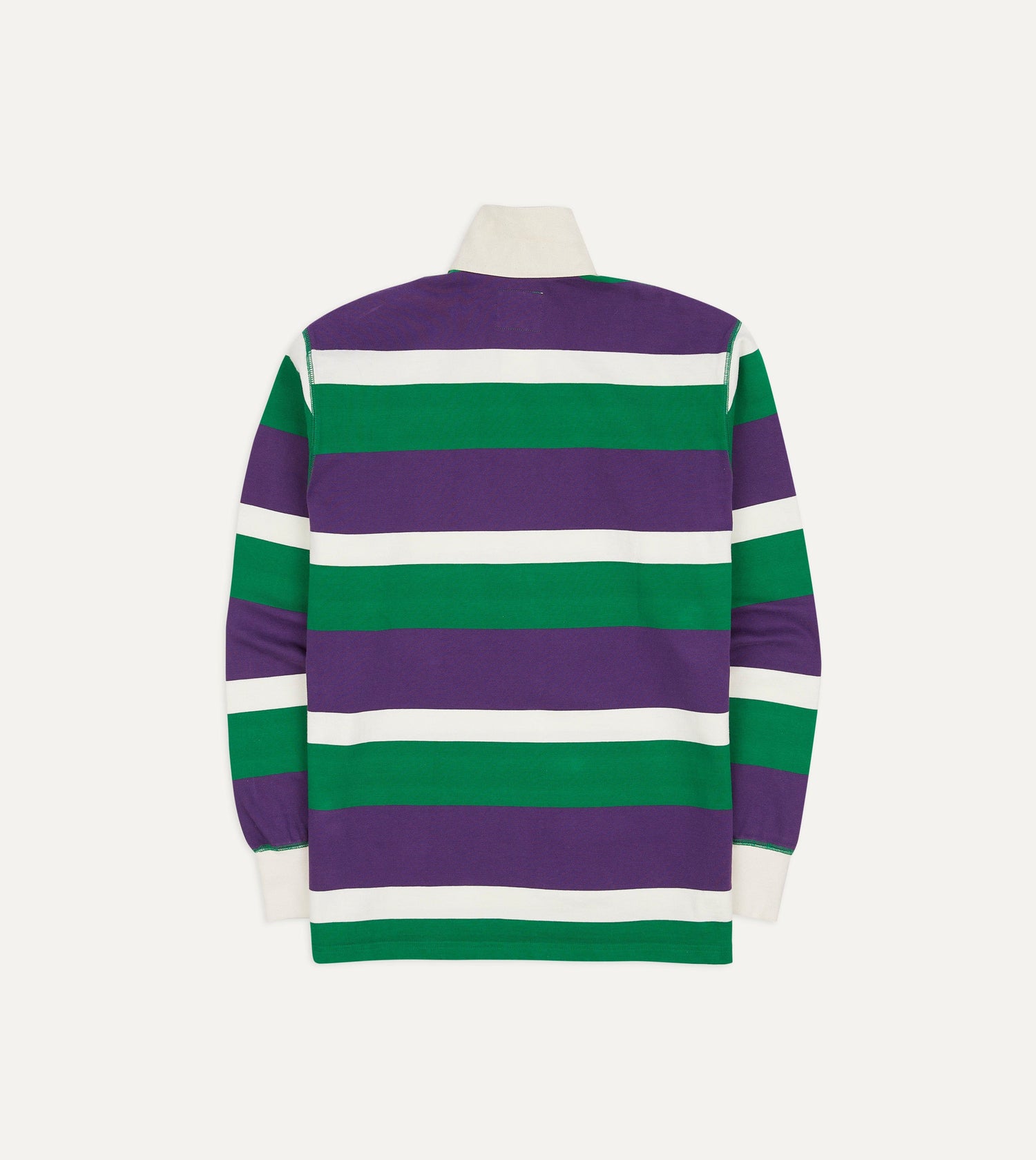Purple, Green and White Stripe Cotton Rugby Shirt
