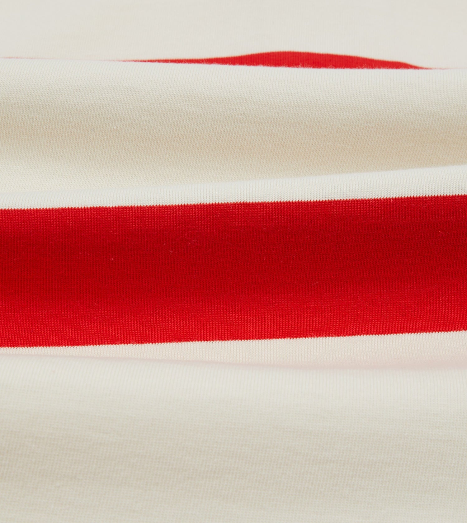 White and Red Stripe Cotton Rugby Shirt