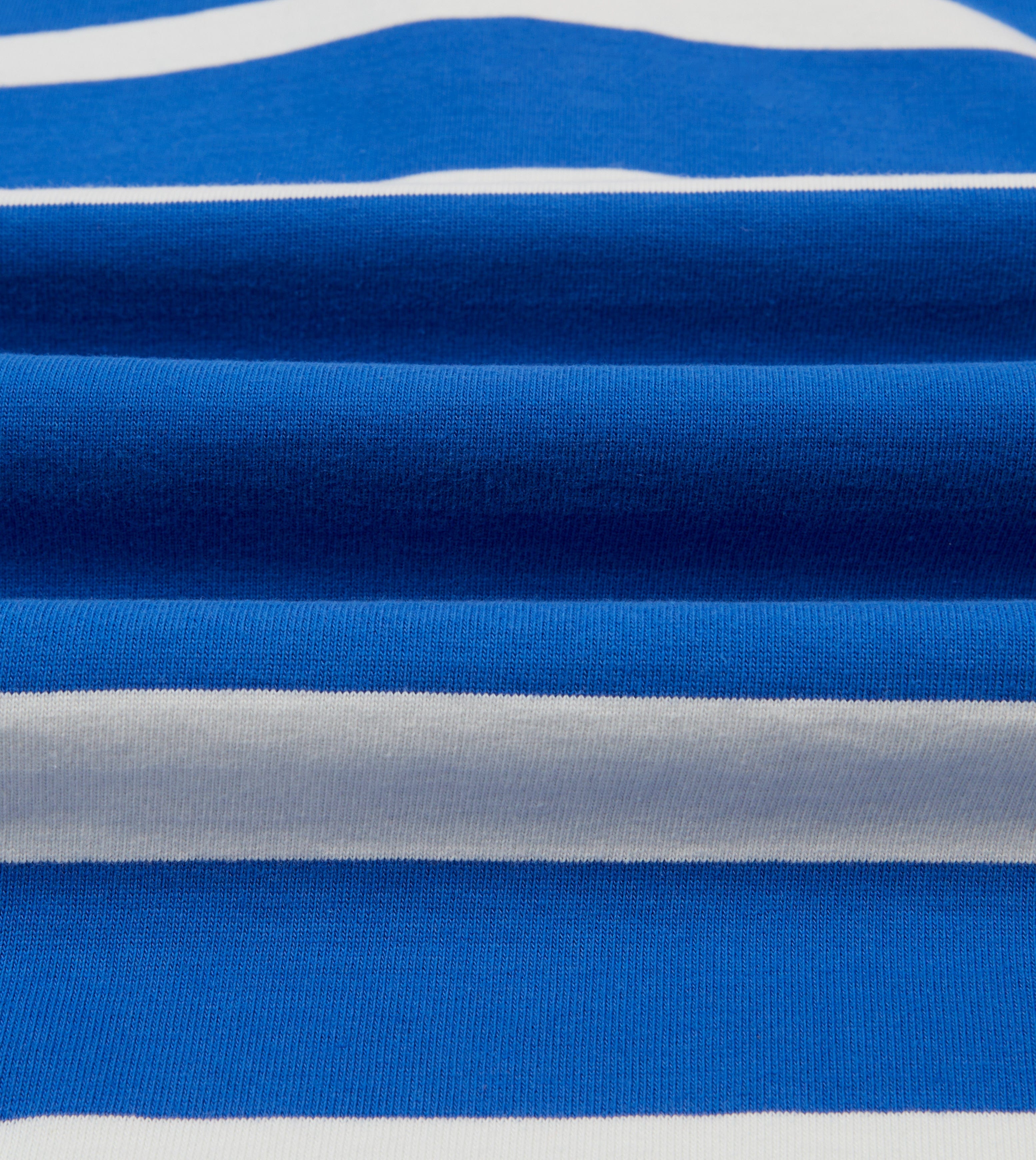 Blue and White Dual Stripe Cotton Rugby Shirt