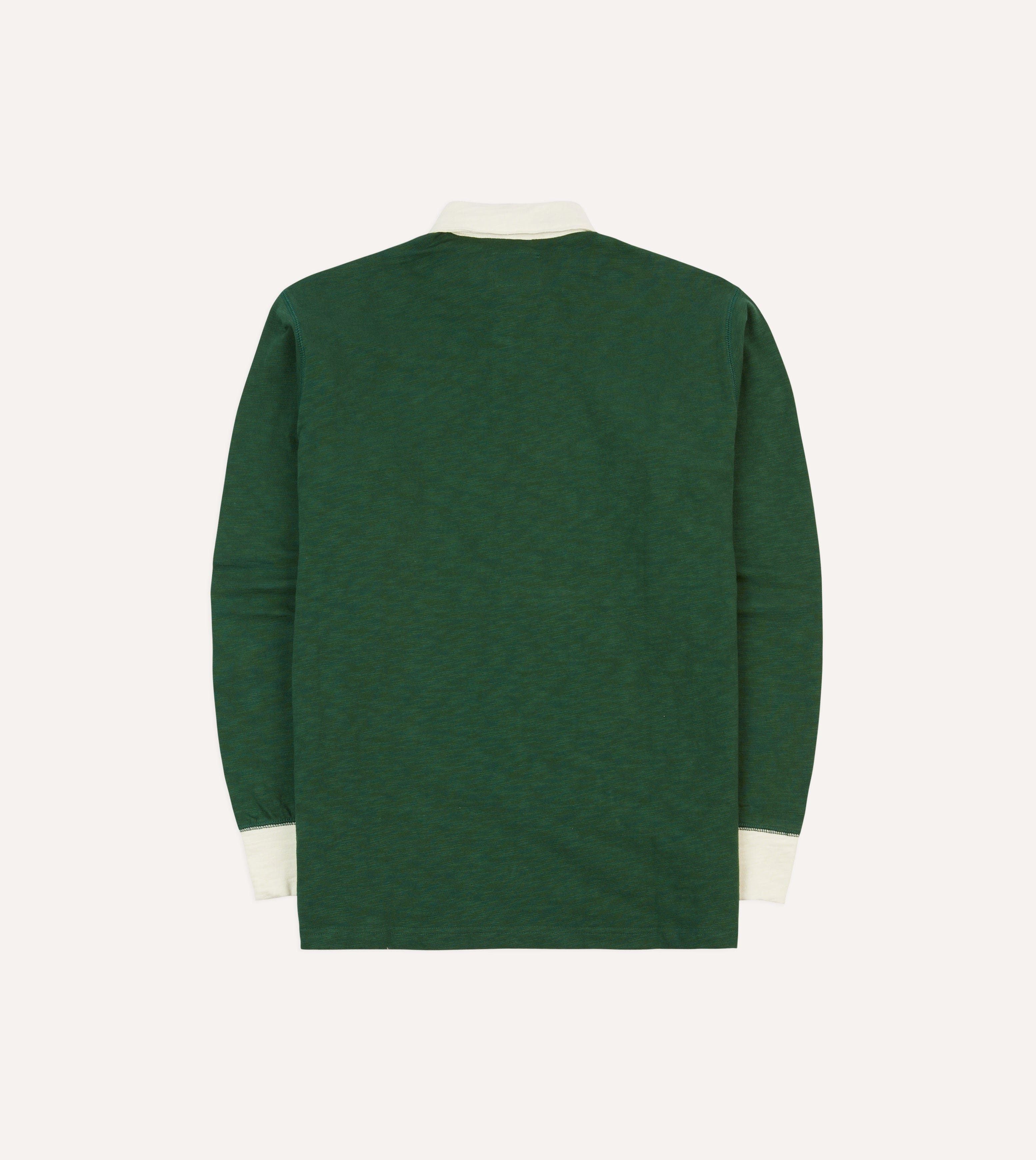 Green and Ecru Chevron Flamé Cotton Rugby Shirt