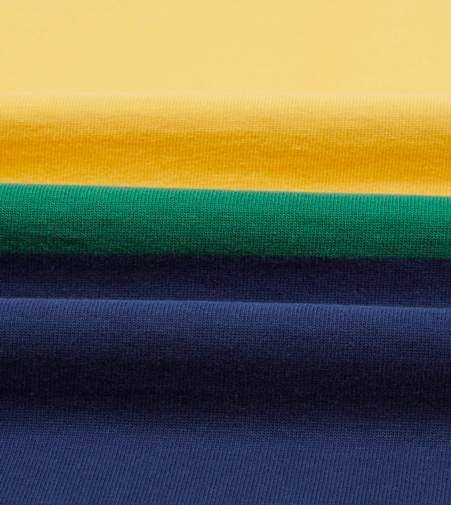 Pink, Green, Yellow and Navy Multi Stripe Cotton Rugby Shirt