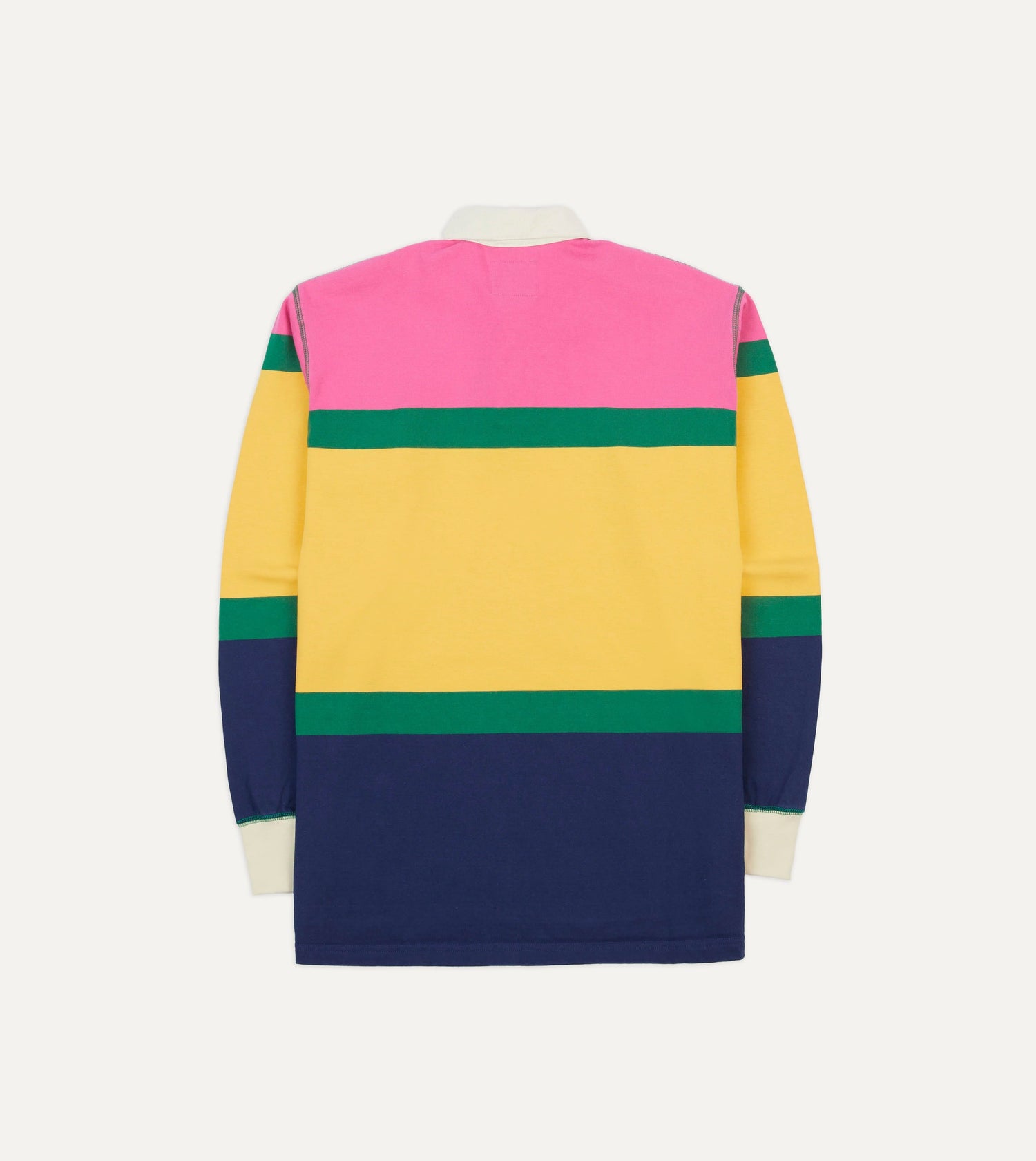 Pink, Green, Yellow and Navy Multi Stripe Cotton Rugby Shirt